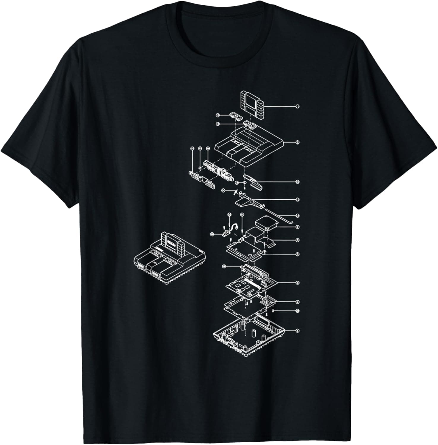 Vintage Gaming Diagram - Video Game Console Retro Chart Gift T-Shirt