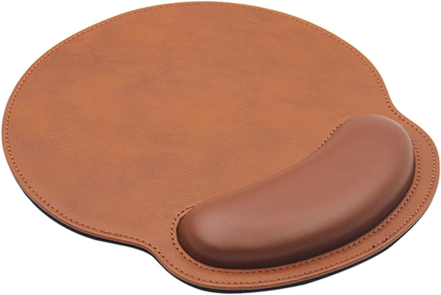 Leather Mouse Pad Wrist Support Ergonomic Memory Foam - Lightweight Rest Nonslip Mousepad for Office,Gaming,Computer, Laptop & Mac,at Home Or Work (Coffee)