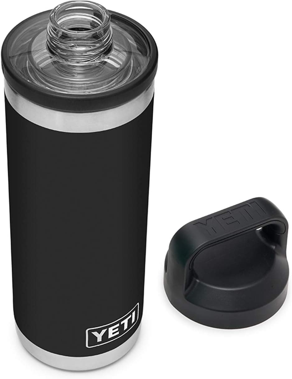 YETI Rambler 18 oz Bottle, Vacuum Insulated, Stainless Steel with Chug Cap, Black