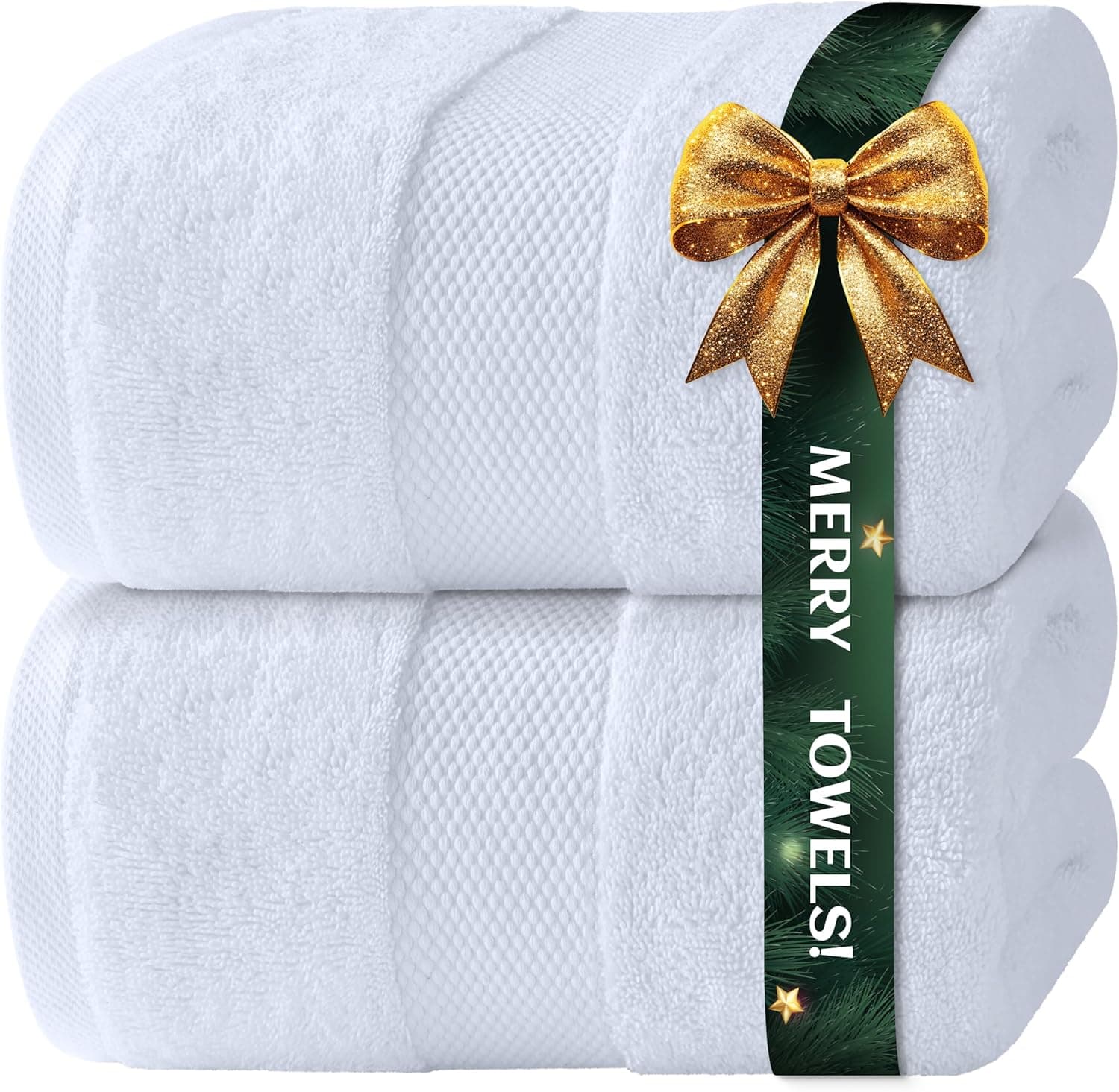 White Classic Luxury Bath Sheets Towels for Adults Extra Large 35x70 Inch - 700 GSM Turkish Cotton, Highly Absorbent | Hotel Collection | 2 Pack