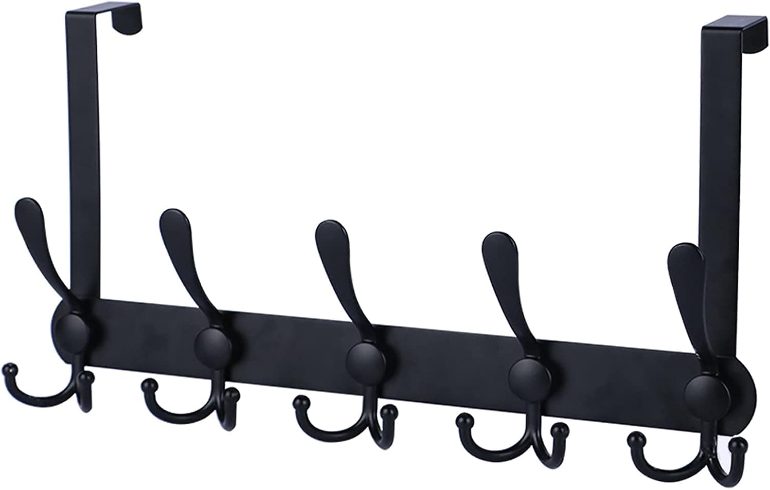 Encozy Over The Door Hooks,Coat Rack for Hanging Clothes Hat Towel (Heavy Duty Black 1pcs) …