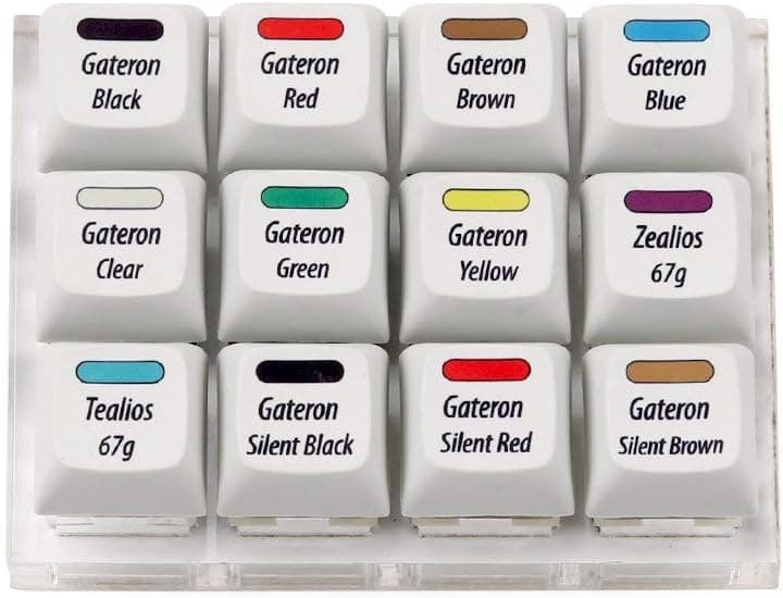 Max Keyboard Gateron/Zealios/Tealios Switch 12-Key Tester Kit (Printed PBT Keycap with Switch Color Printed)