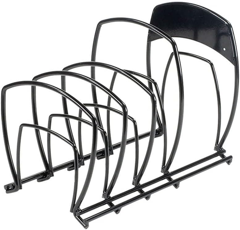 Lodge 5-Tier, Kitchen and Pantry Cast Iron Cookware Storage Organizer, Steel Construction, Matte Black