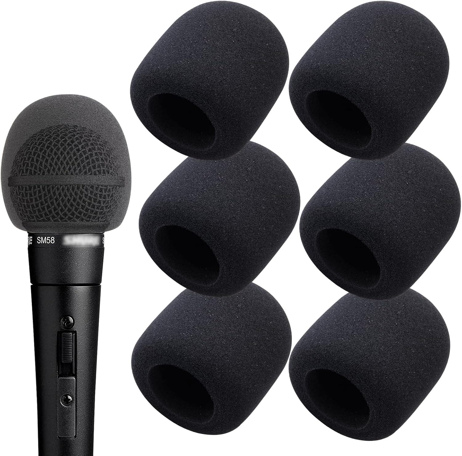 6 PCS Handheld Microphone Windscreen - Mic Pop Filter for Studio Microphone, Bluetooth Handheld Microphone and Wireless Handheld Microphone, Microphone Cover for Singing Handheld Mic by YOUSHARES