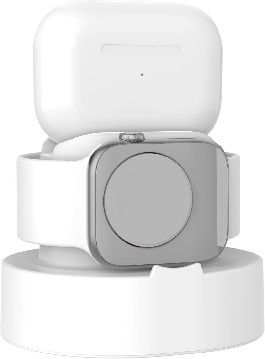 SOKUSIN Stand for Apple Watch Charger - iWatch AirPod 2 in 1 Charging Stand Holder Dock Compatible with Apple Watch Series 10 9 8 Ultra2 Ultra SE2 7 6 SE 5 4 3 2 and AirPods 1/2/3/Pro (White)