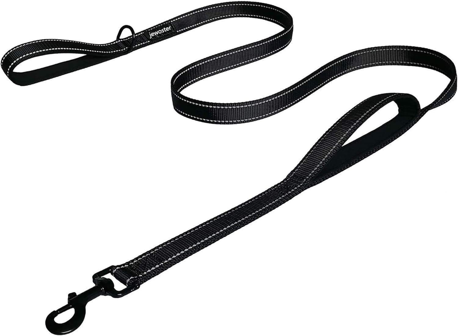 Heavy Duty Dog Leash - 2 Handles by Padded Traffic Handle for Extra Control, 6foot Long - Perfect for Medium to Large Dogs (6 ft, Black)