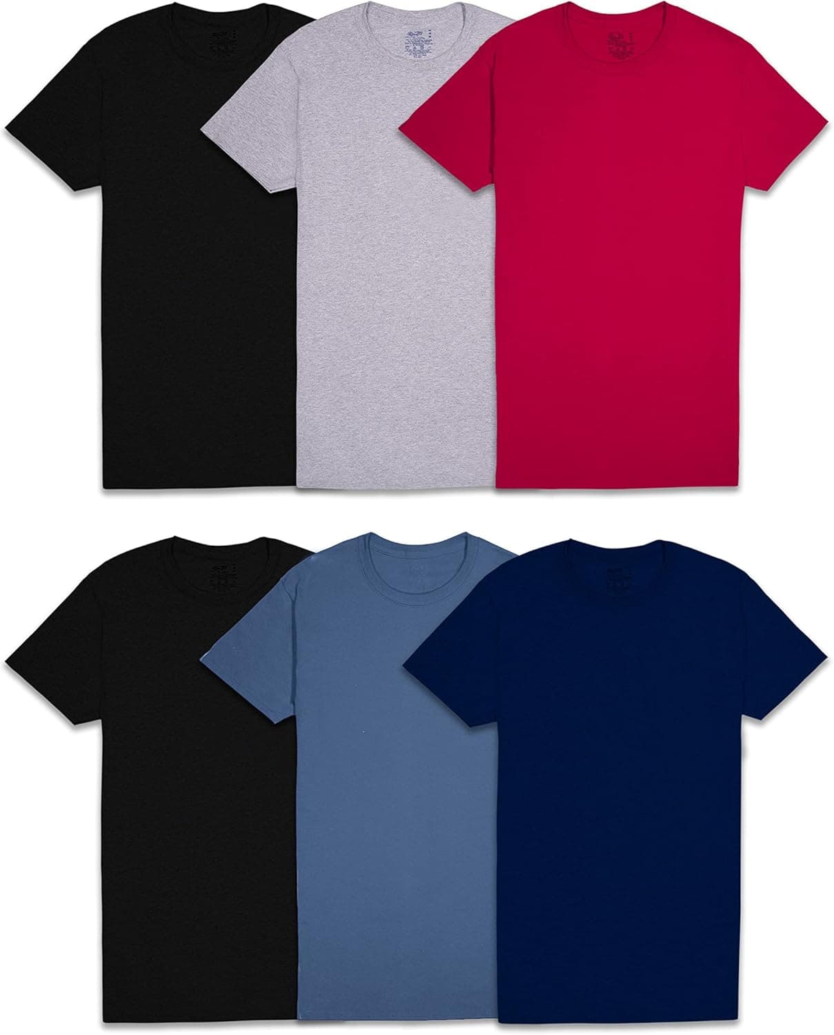 Fruit of The Loom Men's Crew Tee Undershirts, Moisture Wicking & Tag Free, Also Available in Big & Tall