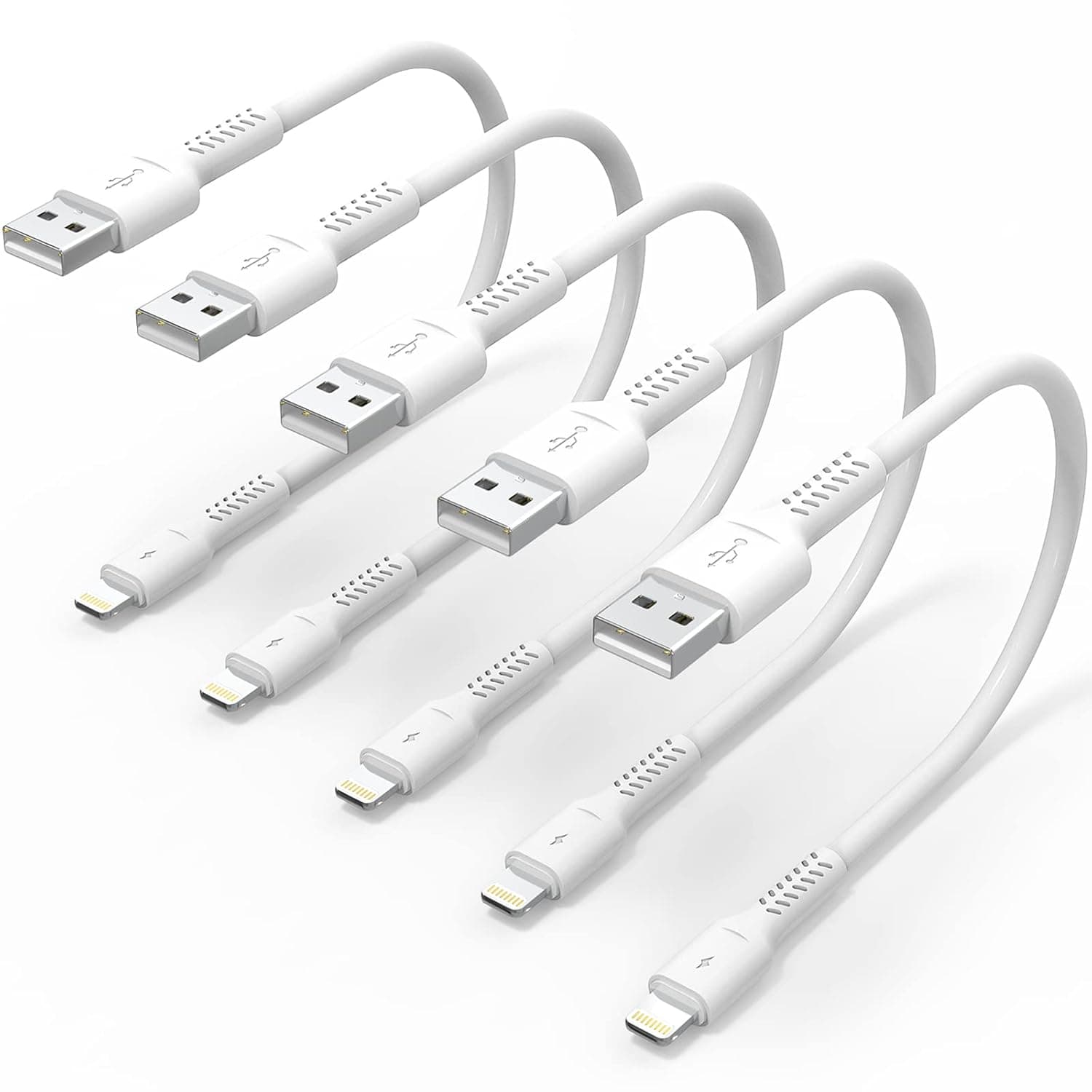 6 inch iPhone Charge Cable Short, 0.5ft 5Pack USB to Lightning Cord for Fast Charging Stations Compatible with Apple iPhone 12 11 Pro Max Xs 8 7 6 5 Plus, iPad Air/Mini
