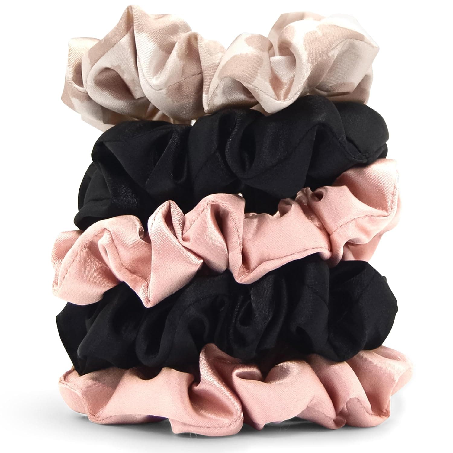 Kitsch Satin Scrunchies for Women - Softer Than Silk Scrunchies | Hair Ties No Damage for Frizz-Free Sleep | Stocking Stuffers for Teen Girls | Ideal Gifts for Women, Assorted, 5pcs