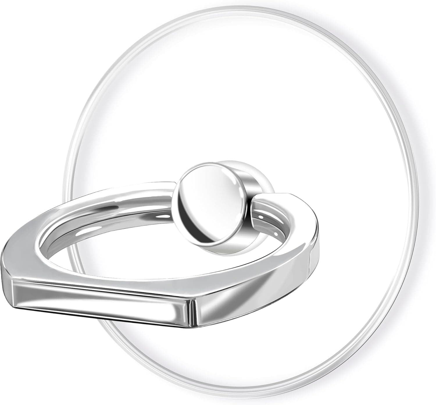 TACOMEGE Transparent Clear Phone Ring Grips Holder Kickstand, Finger Ring Stand for Cell Phone Tablet Case Accessories(Round-Clear) (1)