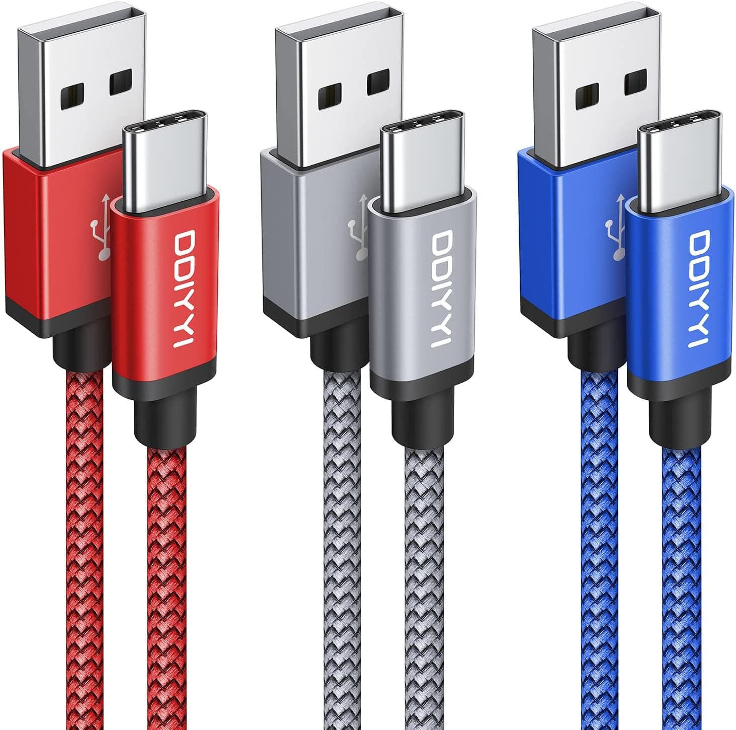 Long USB C Cable 10 ft 3-Pack, USB to USB C Cable 10ft Fast Charging, USBA to USBC Charger 10 ft Cord Braided for iPhone 17 Air 17 16e 16/16 Plus/16 Pro/16 Pro Max/iPhone 15 Series, Samsung