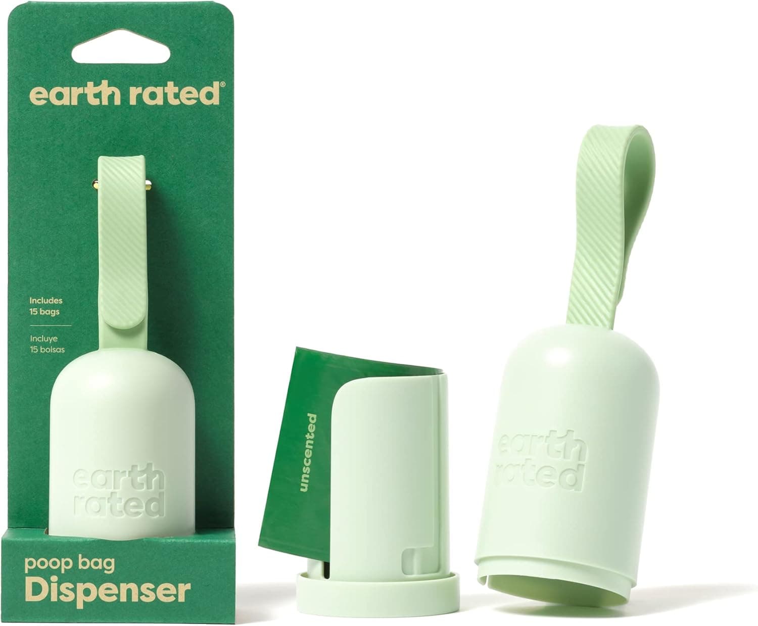 Earth Rated Dog Poop Bag Holder, Durable and Guaranteed Leakproof, Unscented, Dispenser with Starter Roll