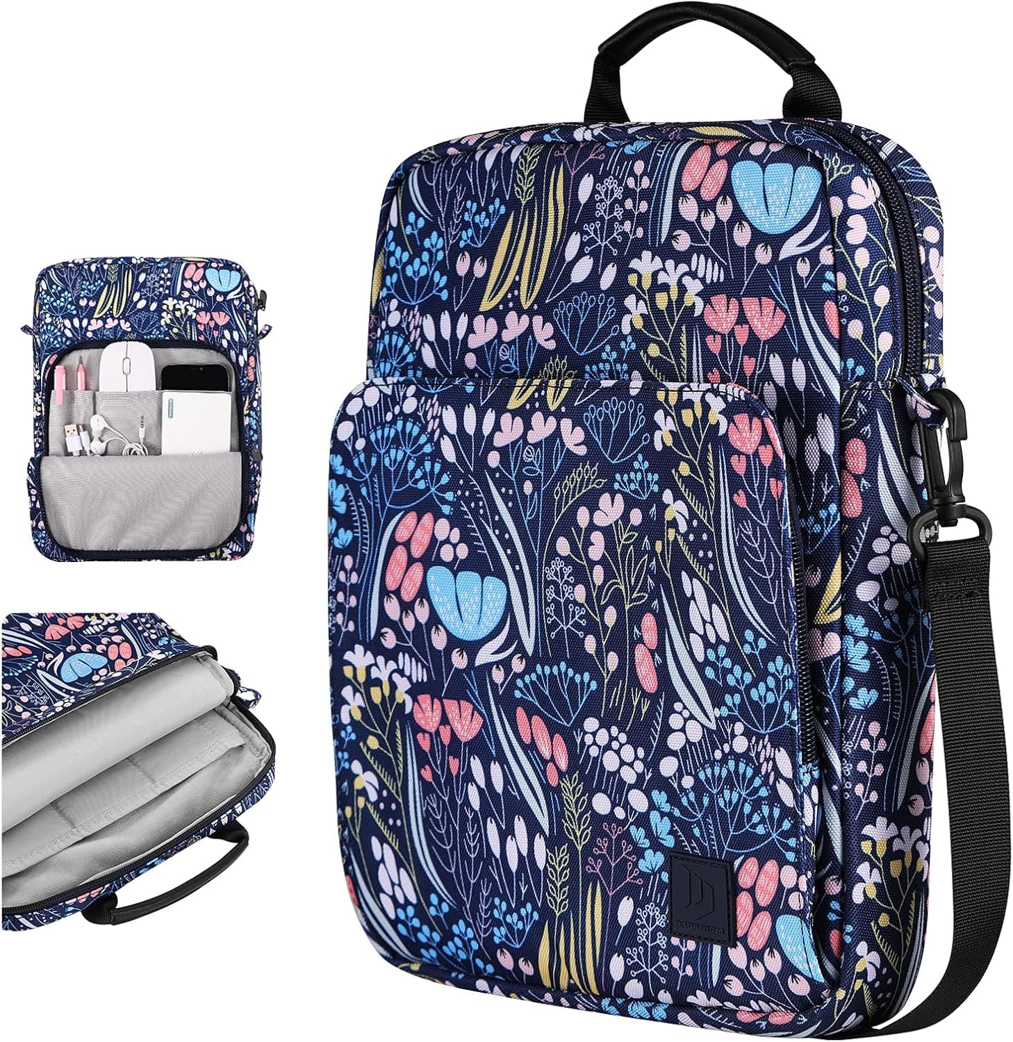 Dadanism 9-11 Inch Tablet Sleeve Bag Carrying Case with Shoulder Strap for iPad (A16) 11", iPad 10th Gen 10.9" Air 5/4, i-Pad Air/Pro 11", i-Pad 9/8/7th 10.2", Galaxy Tab A9+ Plus 11", Night Blue