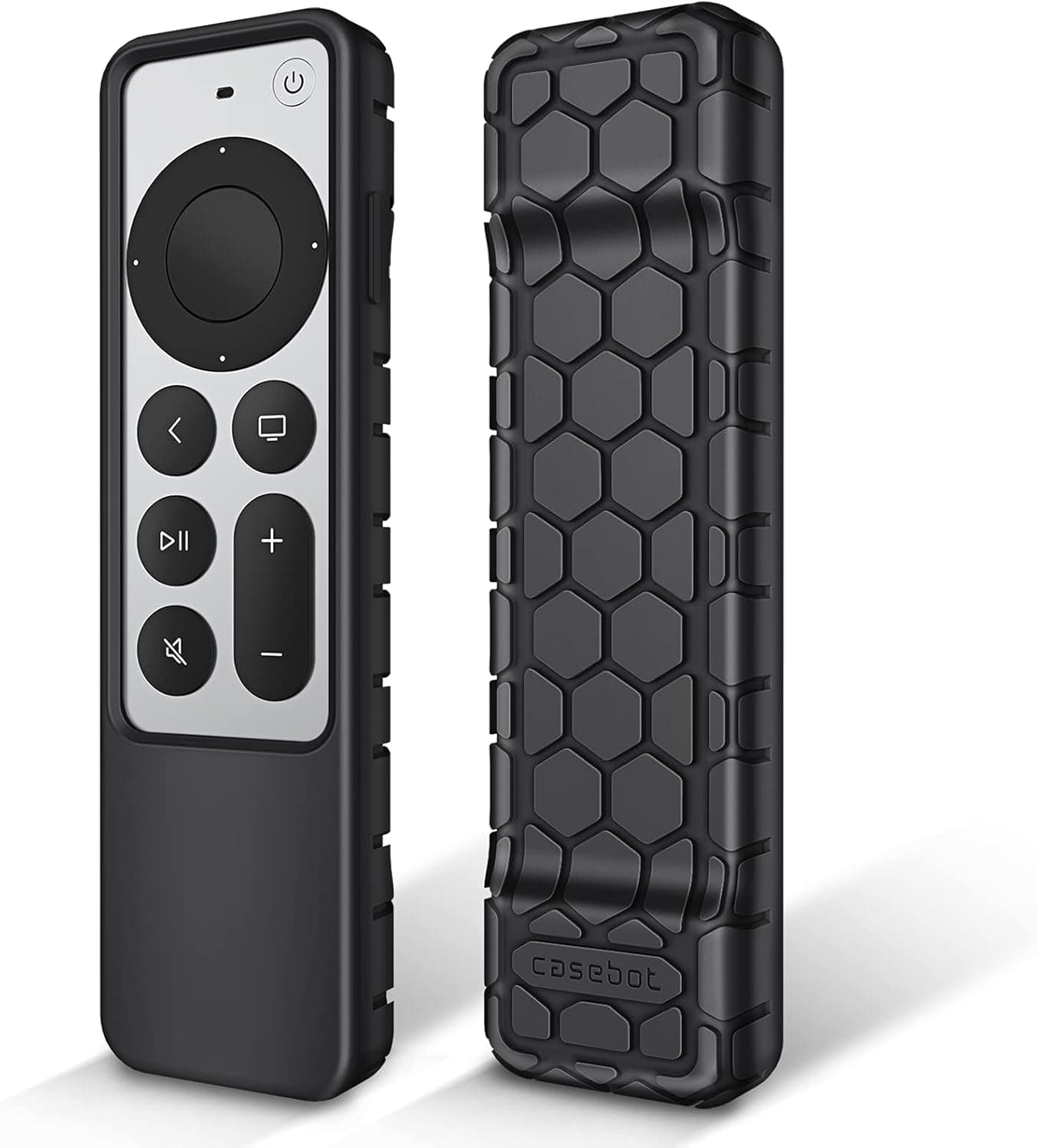 Fintie Protective Case for Apple TV Siri Remote 2021 2022 - Honey Comb Lightweight Anti Slip Shockproof Silicone Cover for Apple TV 4K / HD Siri Remote Controller (2nd Gen / 3rd Gen), Black