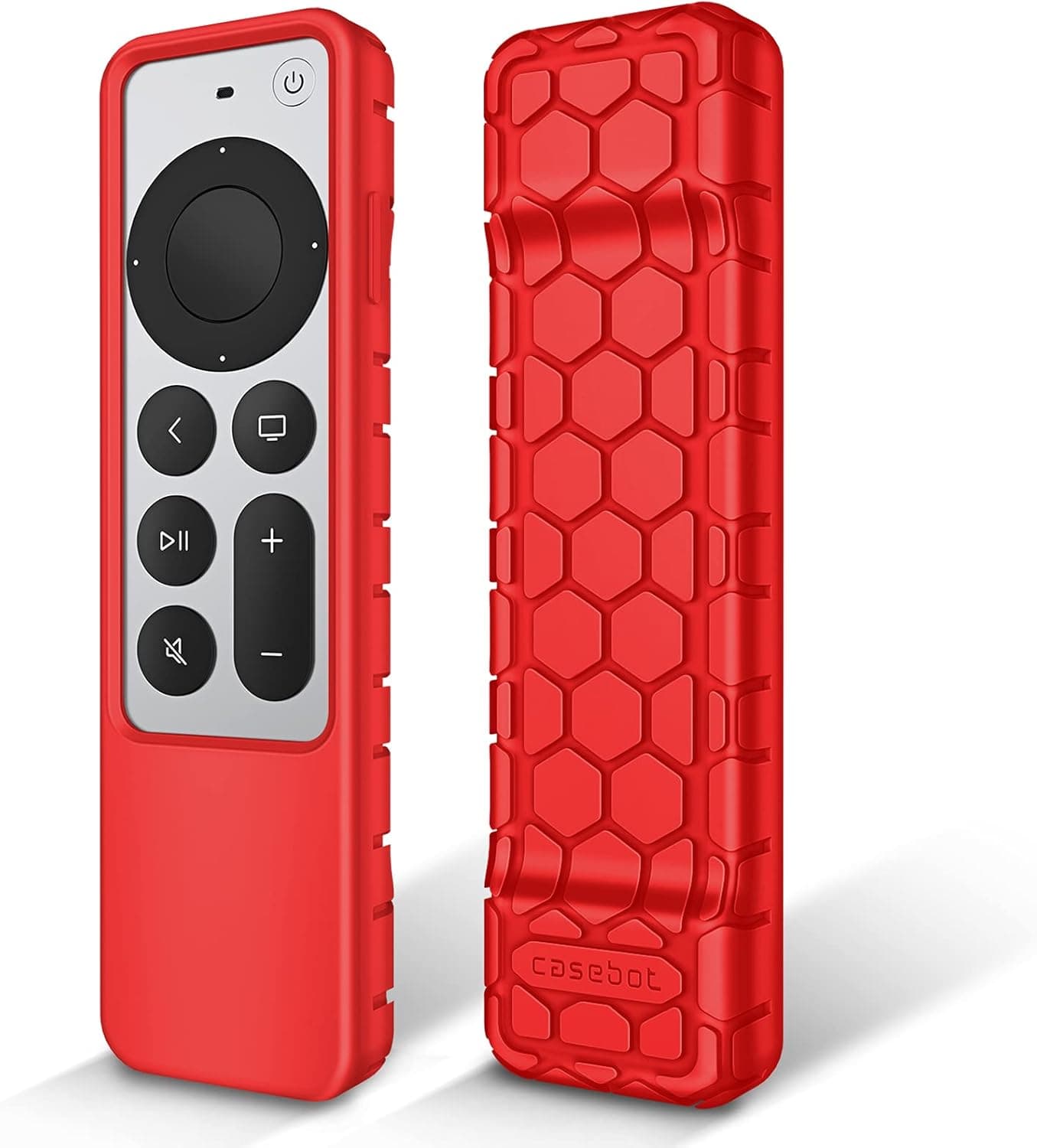 Fintie Protective Case for Apple TV Siri Remote 2021 2022 - Honey Comb Lightweight Anti Slip Shockproof Silicone Cover for Apple TV 4K / HD Siri Remote Controller (2nd Gen / 3rd Gen), Red