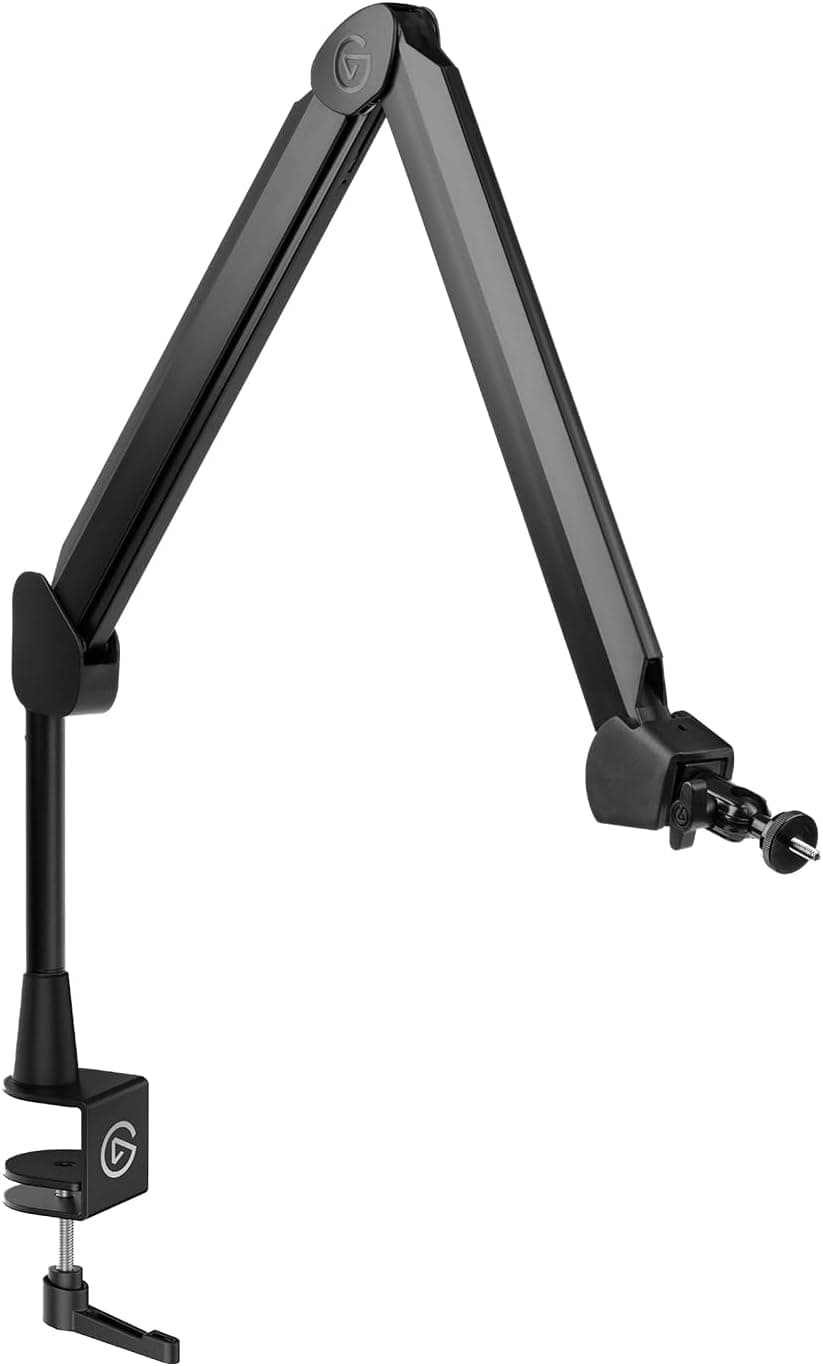 Elgato Wave Mic Arm - Premium Broadcasting Boom Arm with Cable Management Channels, Desk Clamp, 1/4" Thread Adapters, Fully Adjustable, perfect for Podcasts, Streaming, Gaming, Home Office, Recording