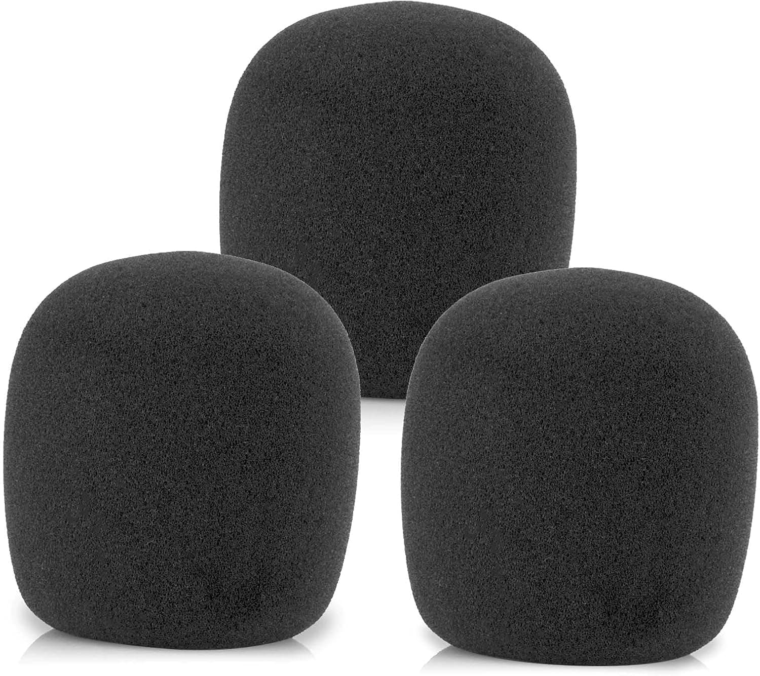 LEFXMOPHY SM58 Windscreen, Mic Foam Replacement for Shure SM58 SM48 Vocal Microphone Pop Filter, Black Noise-cancellation Windsock Cover 3-pack