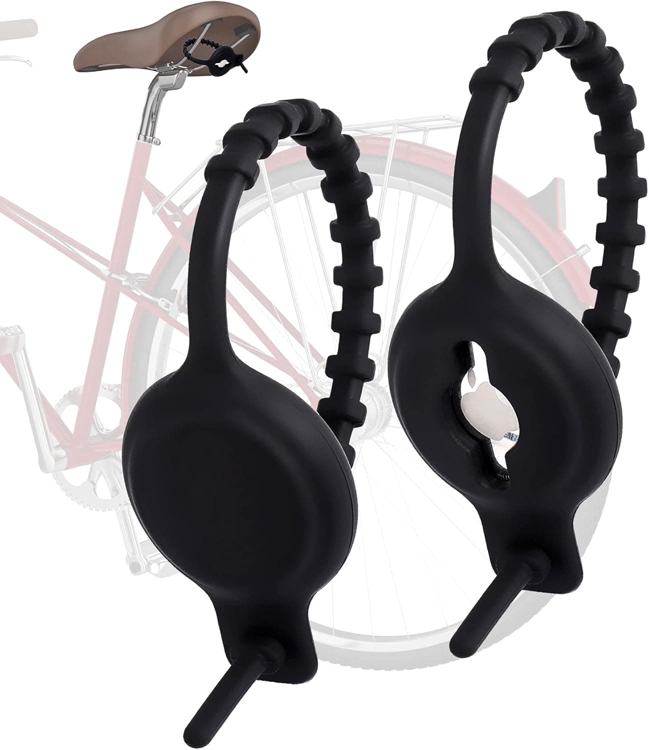 TOOVREN Airtag Bike Mount for Under Seat, Anti Theft Case Compatible, Mount Anywhere, 2 Pack Loop Holder for Luggage, Scooter