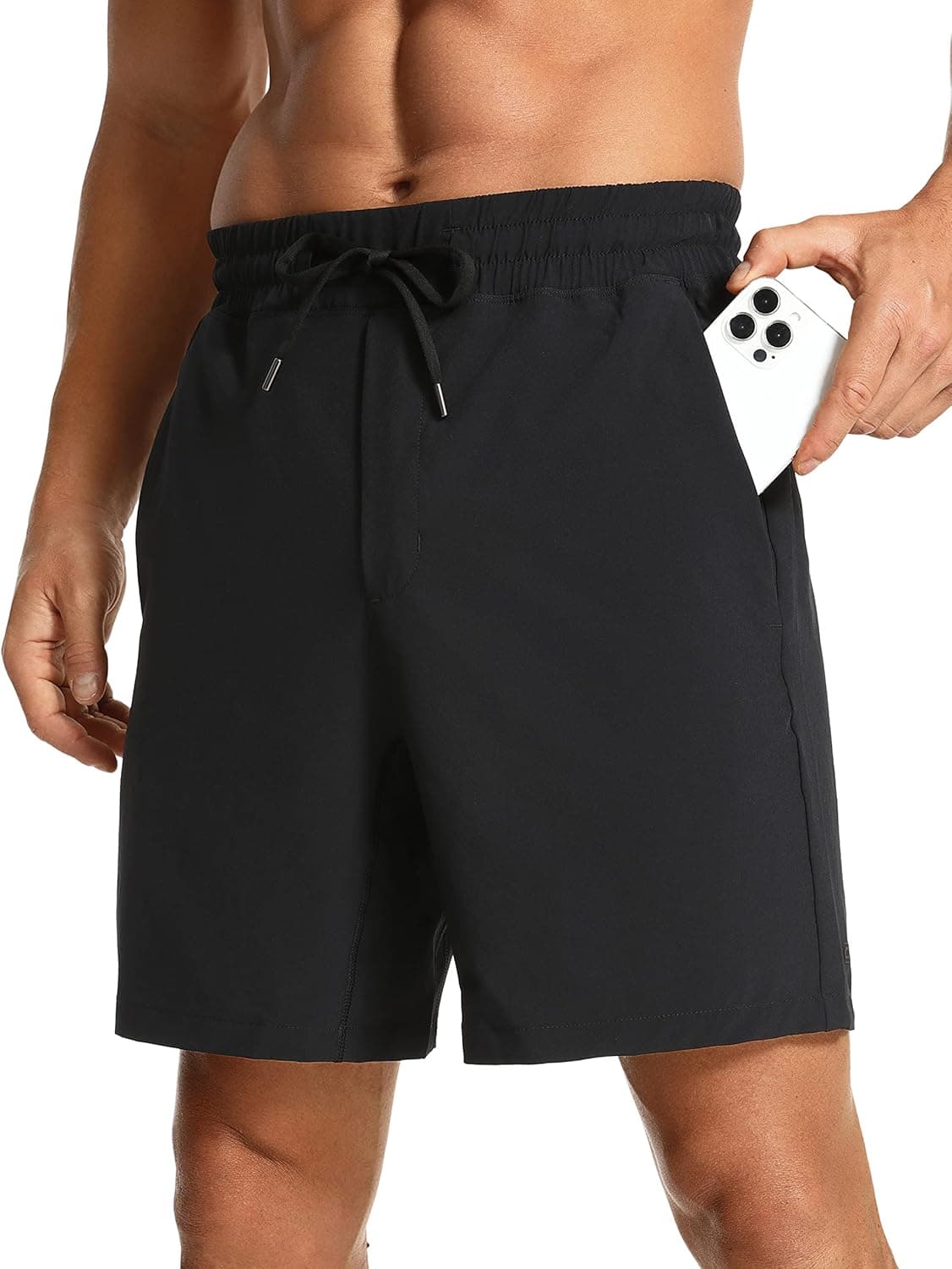 CRZ YOGA Men's Linerless Workout Shorts 7'' - Quick Dry for Running Sports Athletic Gym with Pockets
