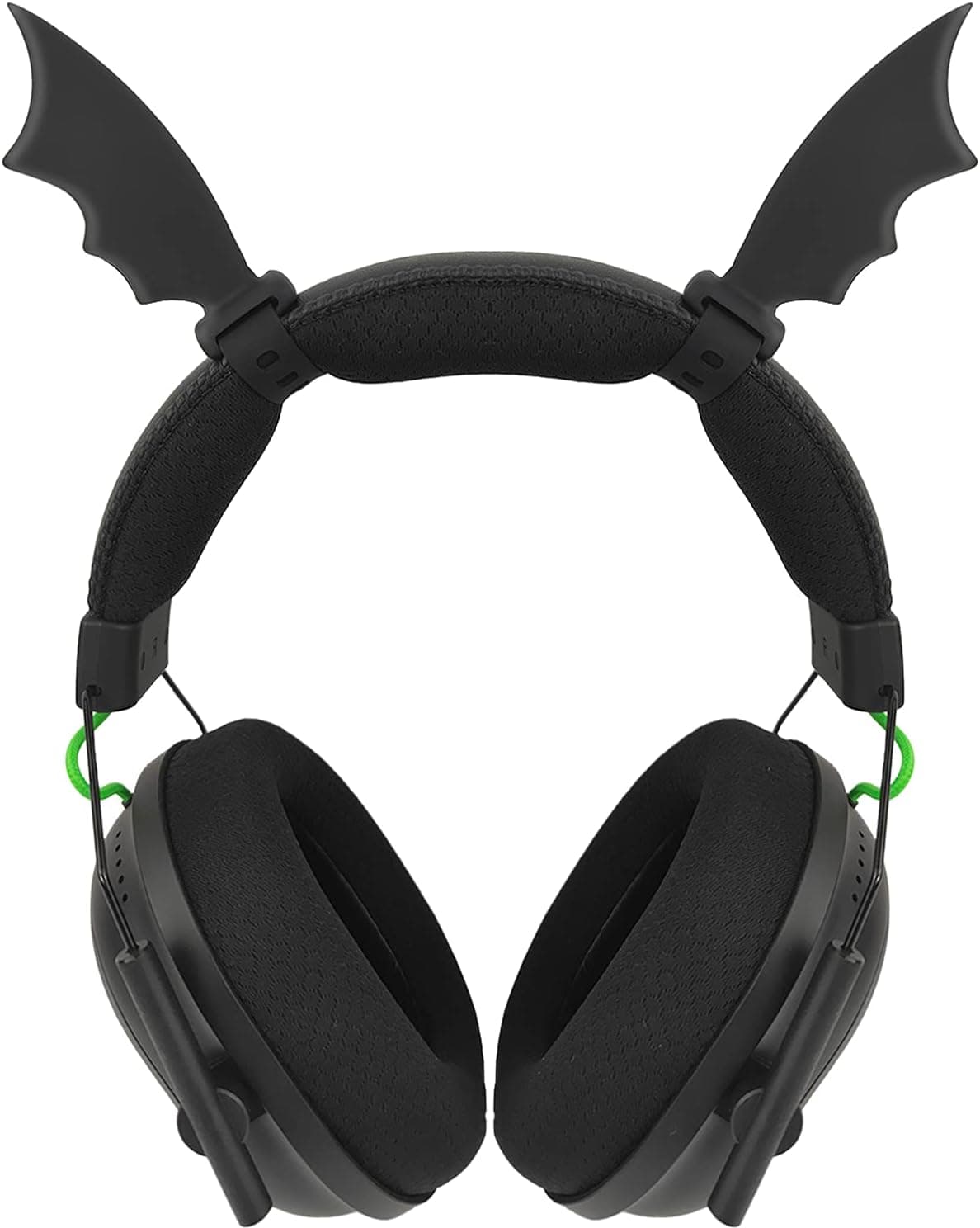 RUKUHOT Halloween Bat Wings Headphone Attachment, Devil Horns Headband Headset Decor, Cosplay Props Bat Wing for Halloween Christmas Party Dress Up Accessories, Black