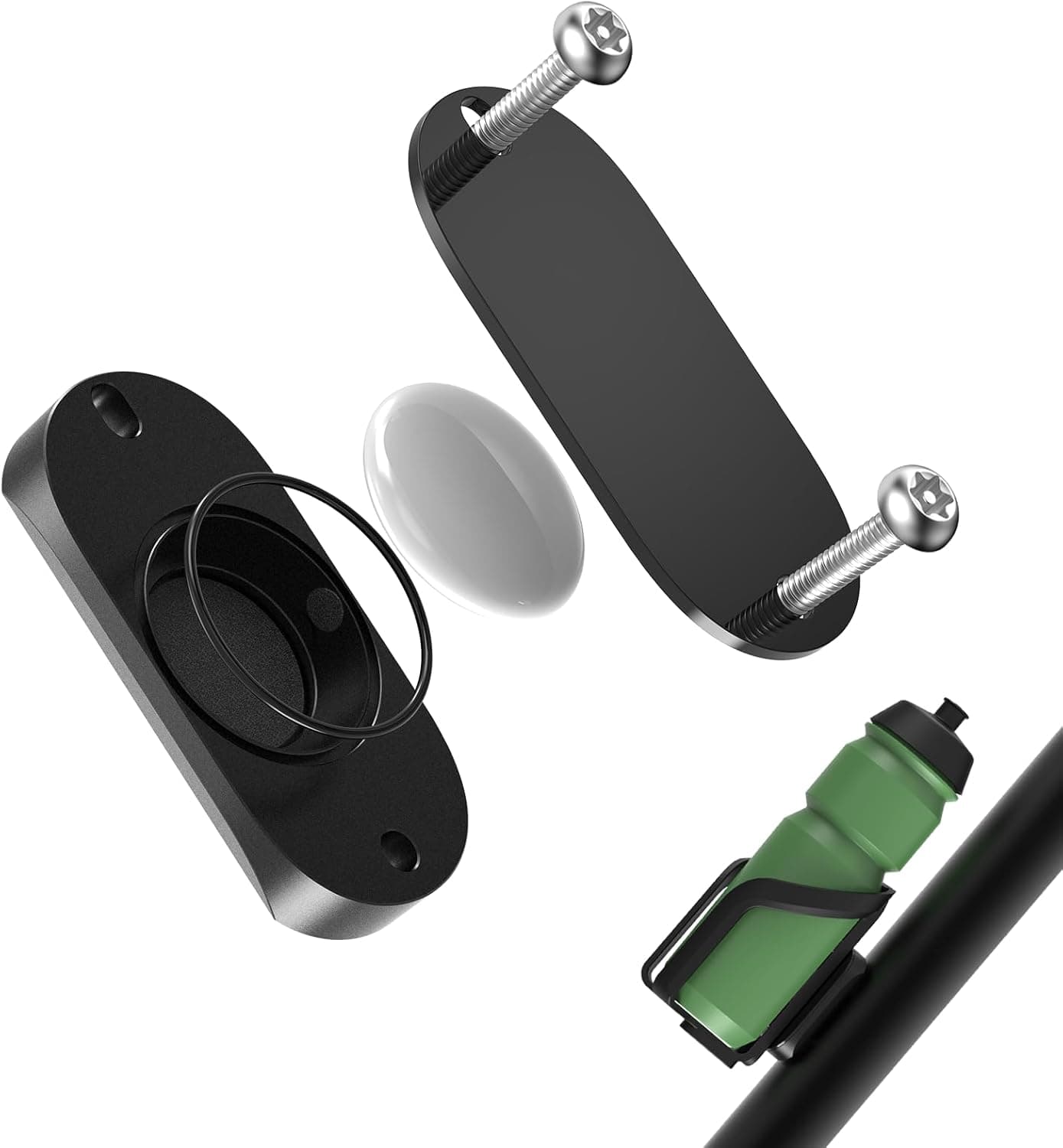 Bike Mount for AirTag, Waterproof Protective Aluminum Alloy Holder Hides GPS Under Bicycle Bottle Cage, Anti-Theft Holder Bike GPS Tracker Accessory