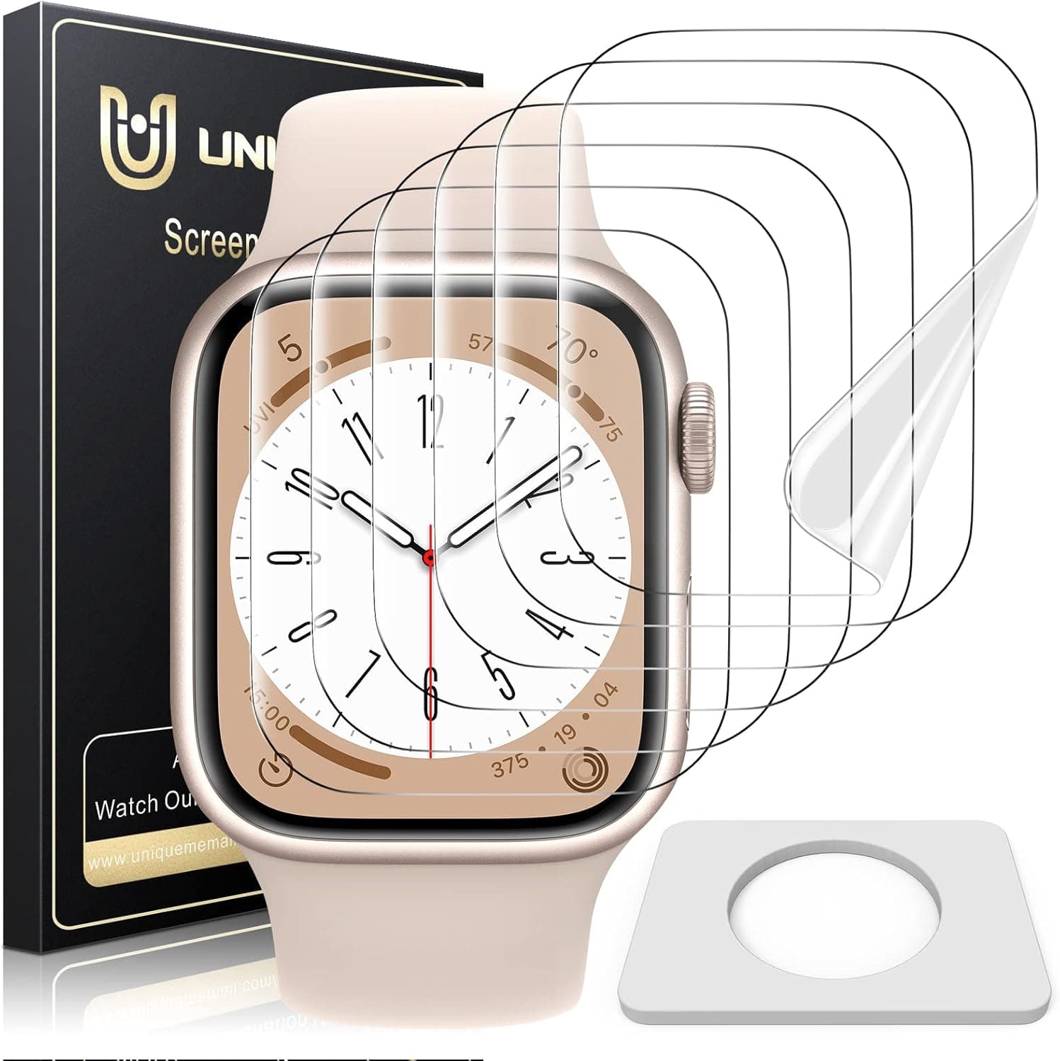 UniqueMe 6 Pack for Apple Watch Screen Protector 40mm, Apple Watch SE 3/SE 2/SE Series 6/5/4 Screen Protector [Upgrade Flexible Film] Anti-Scratch [Non-Bubbles] Soft HD TPU Clear Film for iWatch 40mm