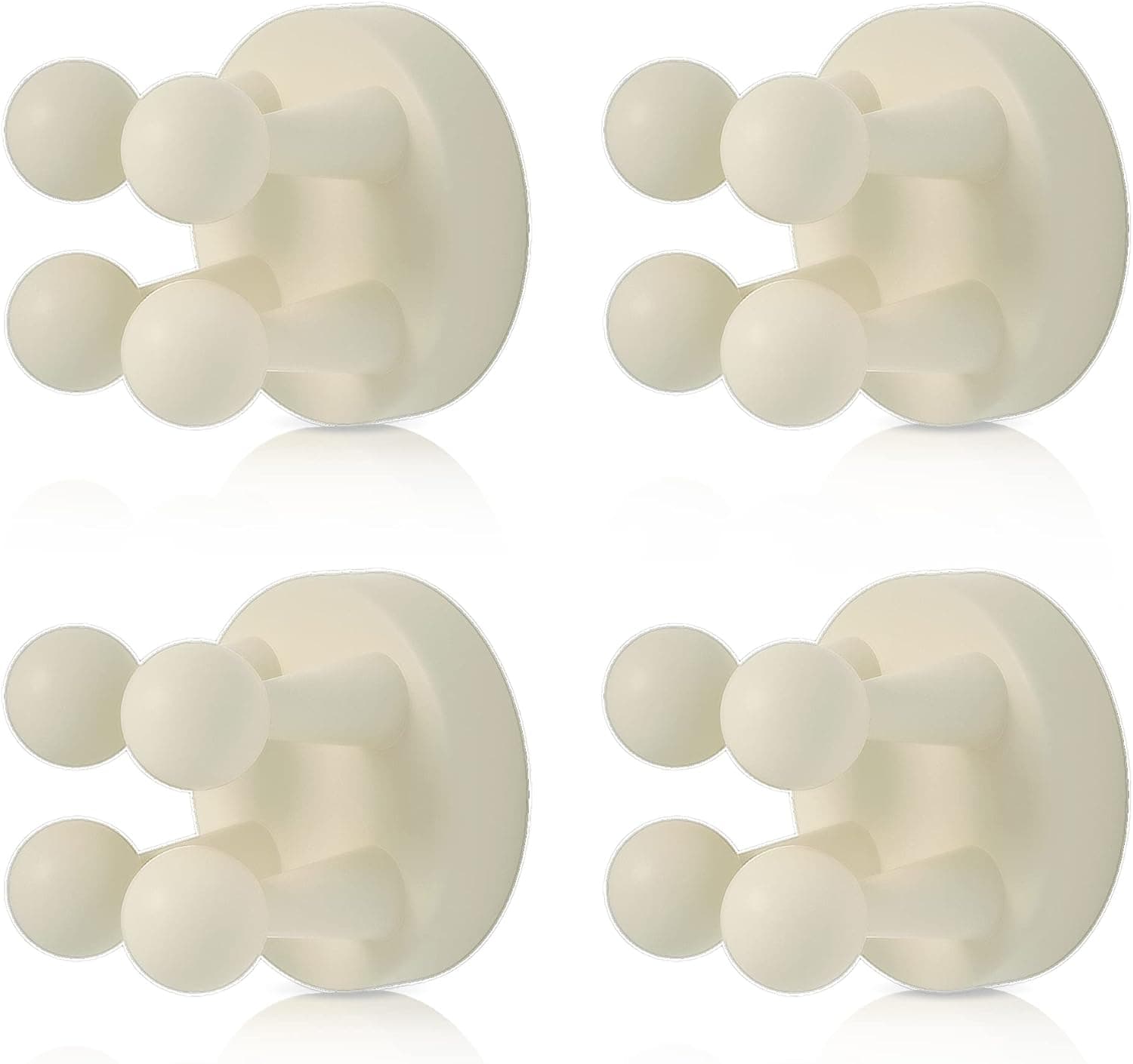 4 pcs Silicone Toothbrush Holder Multi-Function Hook Waterproof self Adhesive Single Toothbrush Hook Plug Holder for Wall for Hanging Bathroom Kitchen Living Room Office