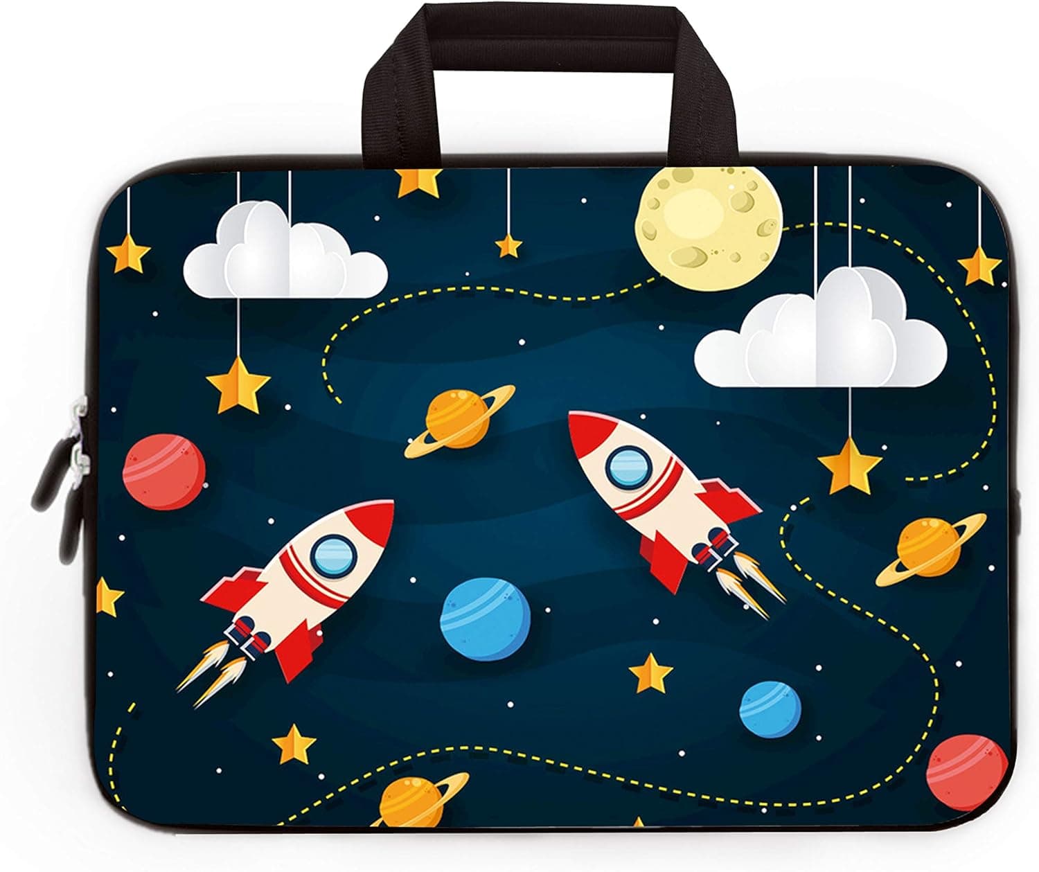 Universal 7~9 inch Kids Tablet Portable Neoprene Zipper Carrying Sleeve Case Bag Fits 7" 8" 8.5" 8.9" 9" iPad Mini 5 4 3 2 1, Galaxy Tab A 8.0 (Rocket)