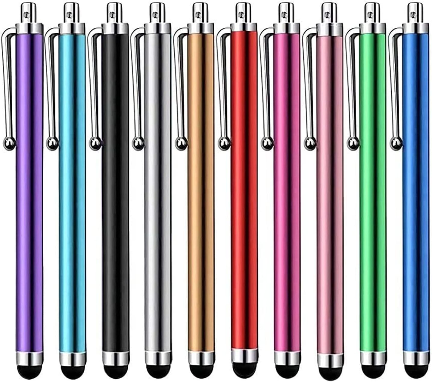 Stylus Pen [10 Pack] Universal Capacitive Touch Screen Pens for Tablets, iPad mini, iPad Pro, iPad Air, Smartphones, Samsung Galaxy - Multiple Colors