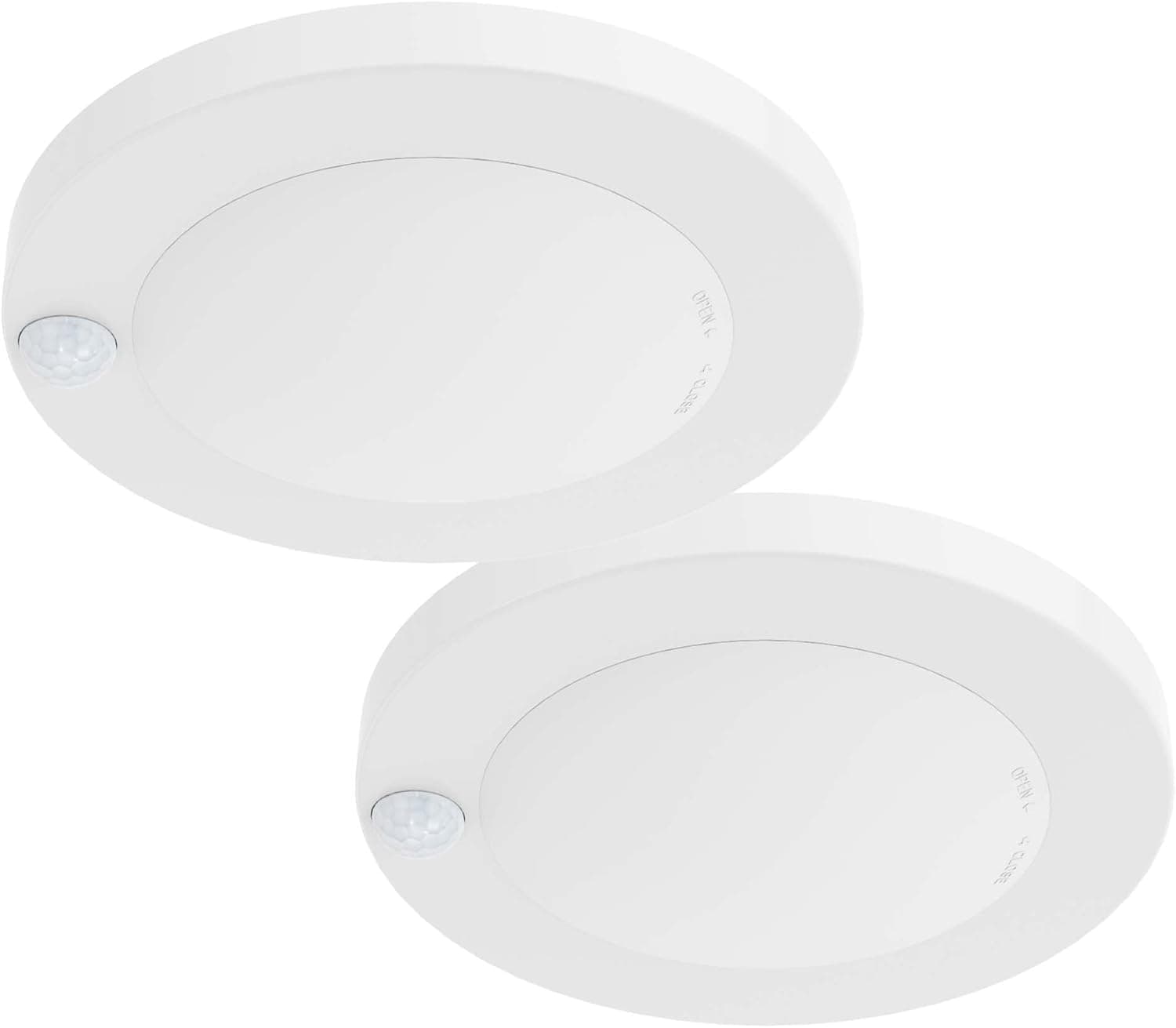 ZAGO LED 6" 120 Volts Closet Light Wired, PIR Motion Sensor Ceiling Disc Light, 15W, 1100 Lumens, CRI>80, 5000K Daylight White for Closet, Laundry, Garage, Pantry, Wet Location, ETL, White, 2 Packs