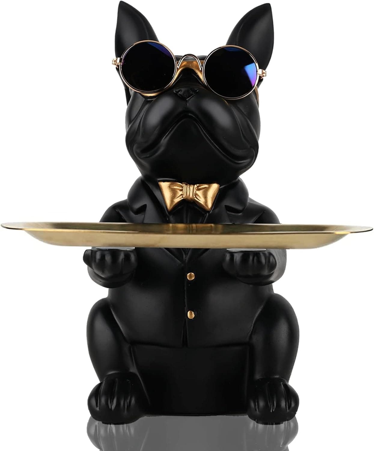 French Bulldog Gifts Statue Tray Organizer for Keys, Candy, Jewelry, Earrings, Entrance Piggy Bank - Modern Decor Resin French Bulldog Decor Entryway Table, Coffee Table, Office Desk, Home Decor