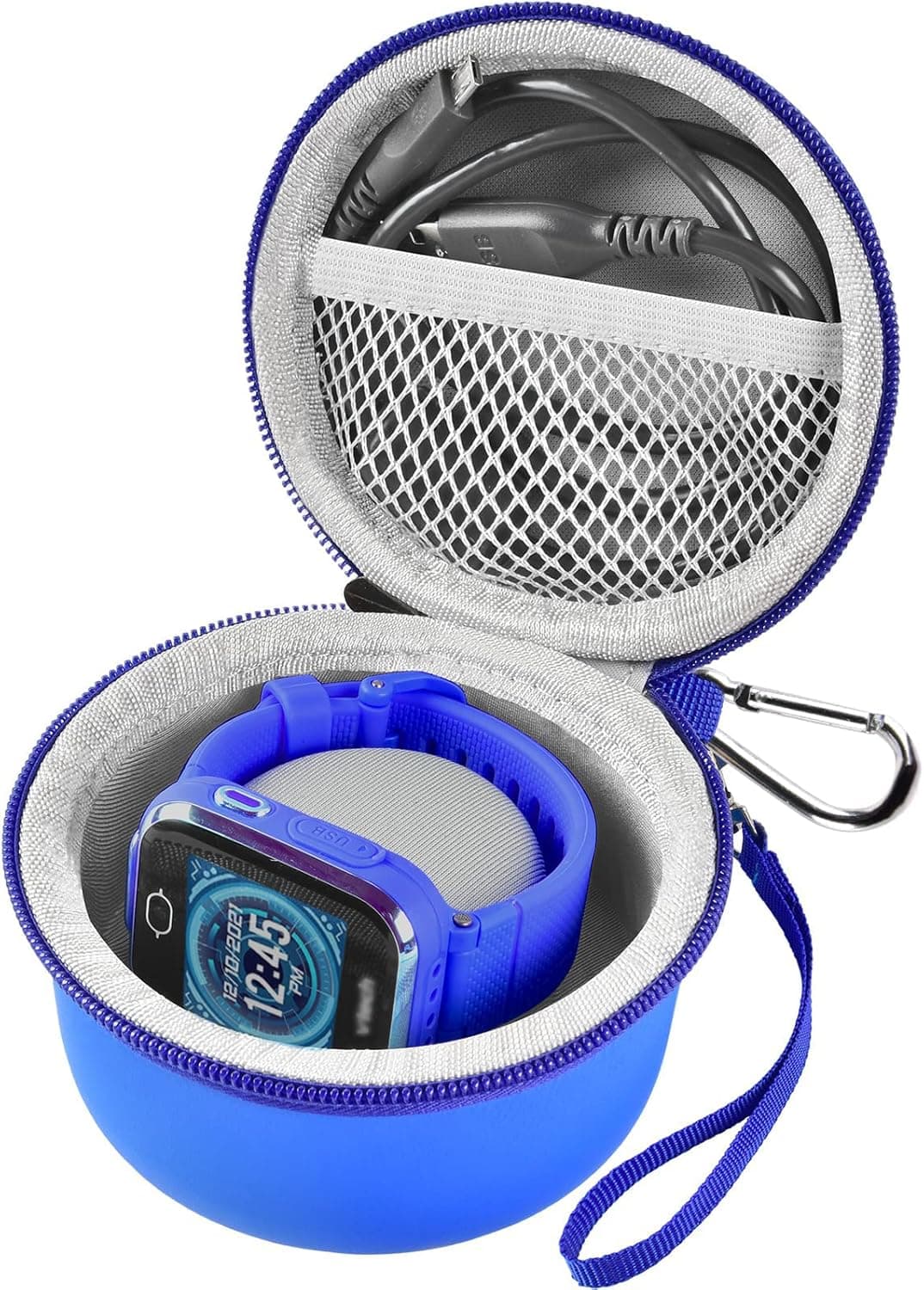 Case Compatible with Vtech KidiZoom Smartwatch DX4, DX2, DX3, for Little Tikes Tobi/for Watch 2/ for Gizmo Watch, Kids Watches Carrying Storage Box for Accessories with Mesh Pocket (Bag Only) (Blue)