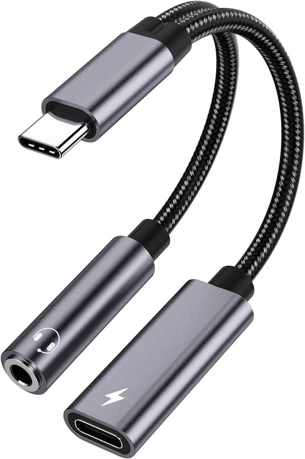 Samsung Galaxy S25 Headphone Adapter, USB C to AUX Mic Jack with PD 60W Fast Charging for Stereo, Earphones, Compatible with Samsung Galaxy S25/S25+/S25 Ultra/S24/S24+, Google Pixel 8/7