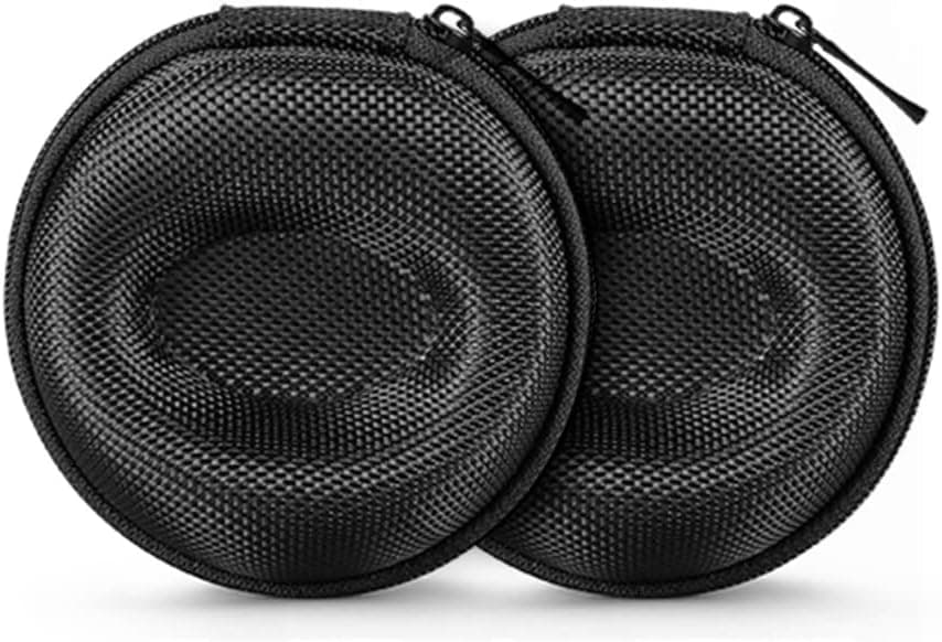 Pack of 2 Zipper Travel Watch Cases Single Watch Storage Boxes for Wristwatches and Smart Watches up to 50mm (Black)