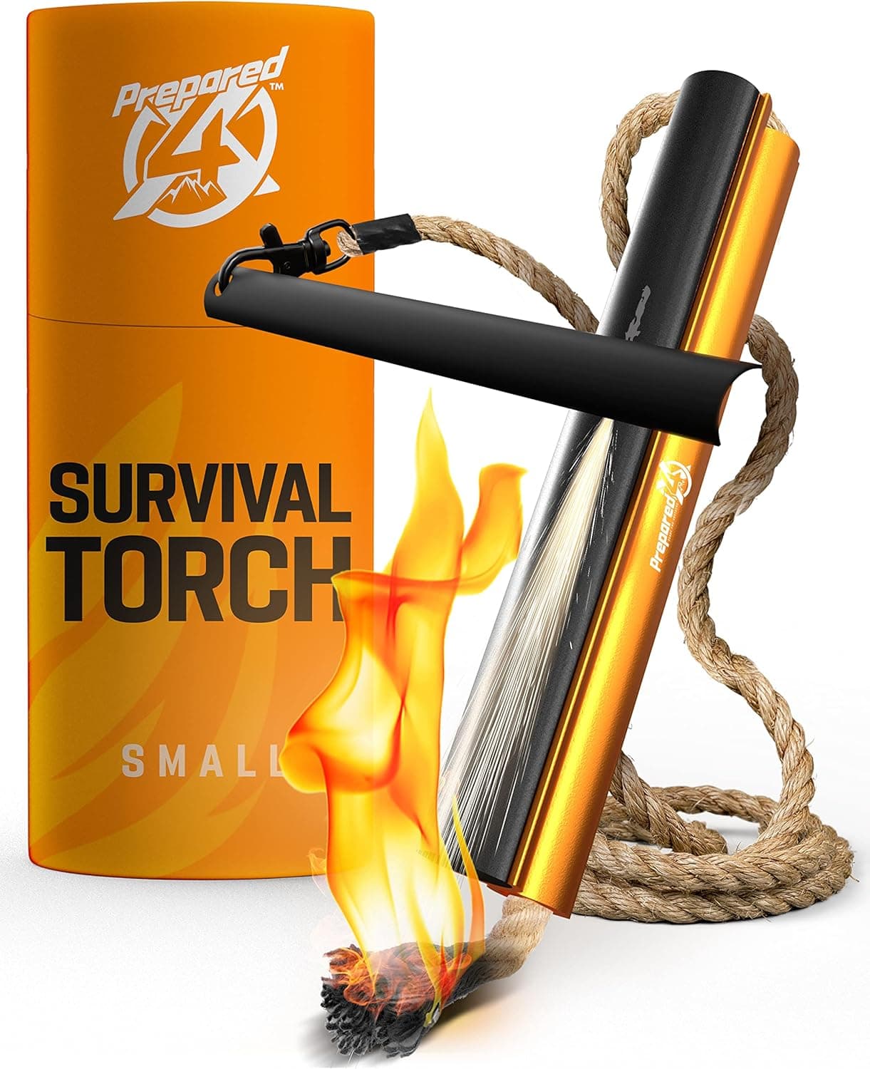 Fire Starter Survival Tool - All-in-One Flint and Steel Fire Starter Kit - Ferro Rod Fire Starter with 36" Waterproof Tinder Wick Rope and Steel Fire Striker - Patented Firestarter | Prepared4X