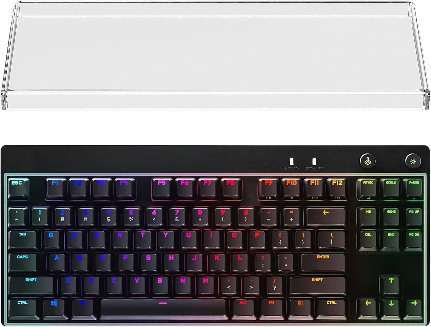 Geekria Tenkeyless TKL Keyboard Dust Cover, Clear Acrylic Keypads Cover for 80% Compact 87 Key Computer Mechanical Gaming Keyboard, Compatible with Logitech G PRO / G515 Lightspeed TKL