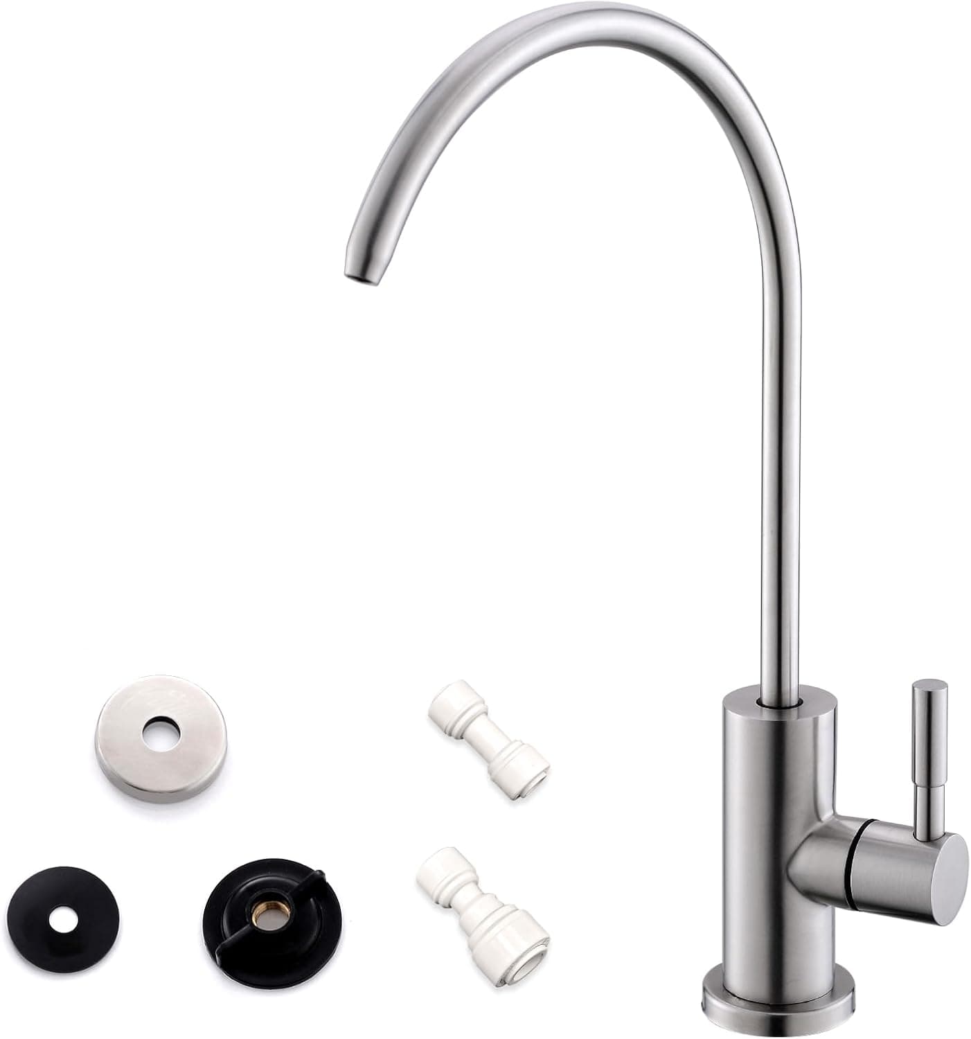 WEWE Drinking Water Faucet for Kitchen Sink, Kitchen Water Filter Faucet Stainless Steel for Reverse Osmosis or Water Filtration System Beverage Non-Air Gap RO Faucet Brushed Nickel Finish