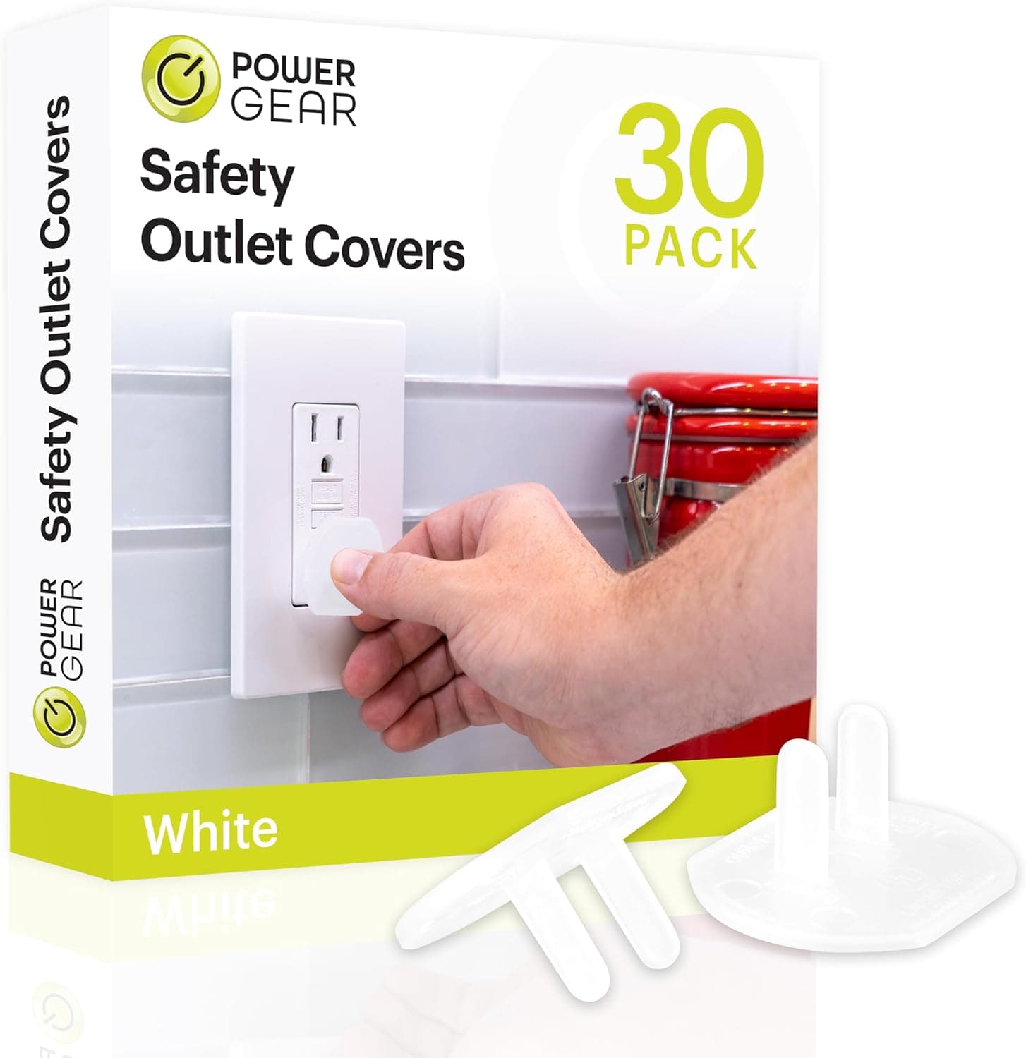Power Gear Outlet Covers Baby Proofing Child Proof Plug Covers for Electrical Outlets Easy Install Outlet Plug Covers UL Listed Shock Prevention White 69311 30 Count