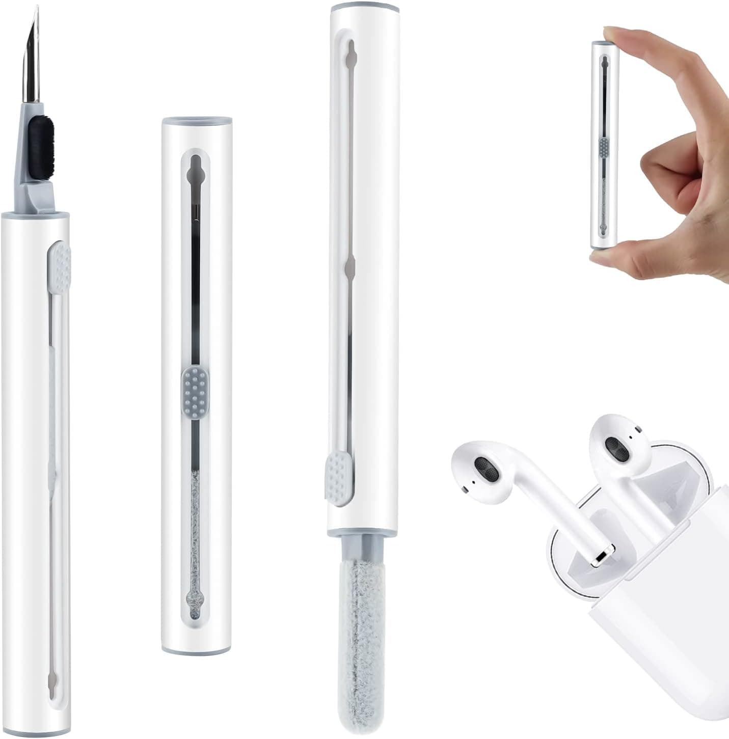 Nertpow Cleaner Kit for Airpods Earbuds Cleaning Pen Bluetooth Headphone Case Cleaning Tool Airpods Pro 1 2 3 iPhone Camera Etc Ear Wax Cleaner