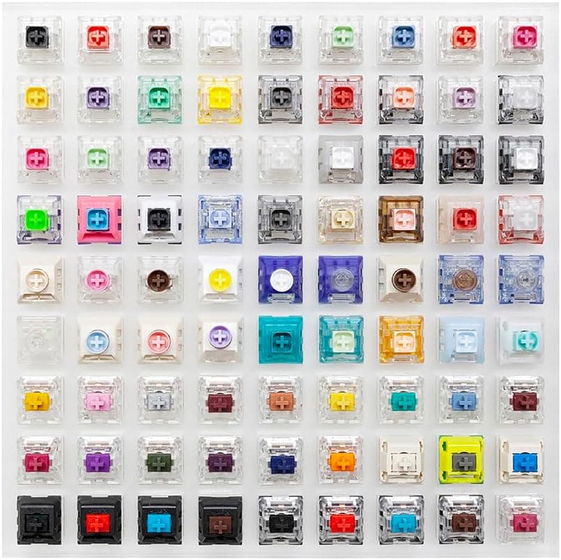 KPREPUBLIC Kailh 81 Switch switches Tester with Acrylic Base Blank keycaps for Mechanical Keyboard Box Cream Arctic Fox Silver Jellyfish (Kailh 81 Switch Tester x1)