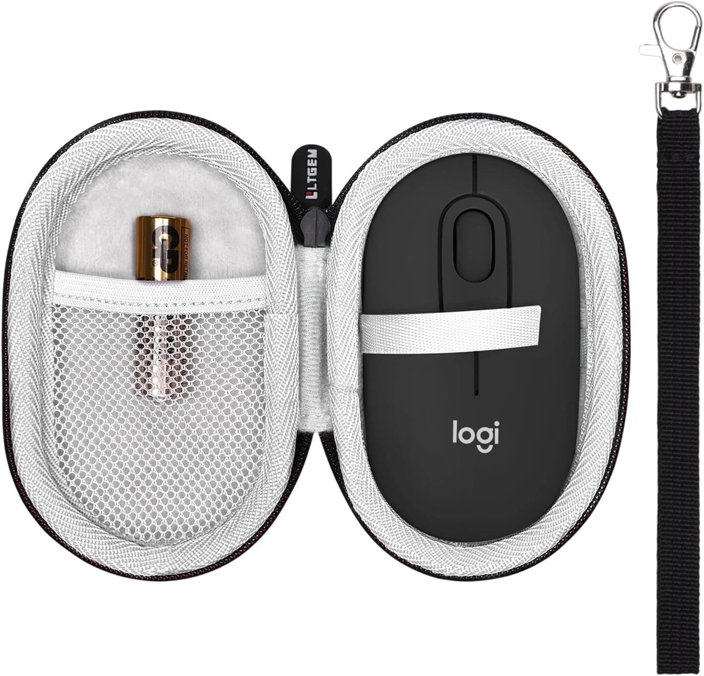 LTGEM Case Compatible with Logitech POP & Pebble Mouse 2 M350s/M350/M355/M340/i345 Mouse, Black+Gray(Case Only)