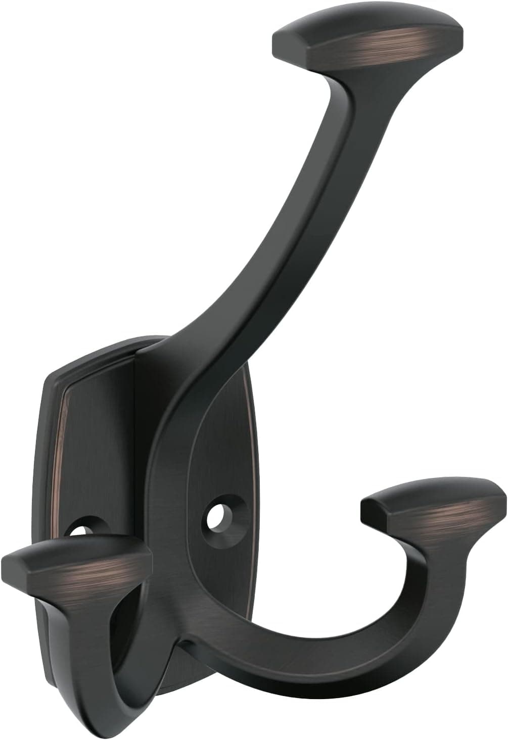 Amerock H37004ORB | Vicinity Triple Prong Decorative Wall Hook | Oil Rubbed Bronze Hook for Coats, Hats, Backpacks, Bags | Hooks for Bathroom, Bedroom, Closet, Entryway, Laundry Room, Office