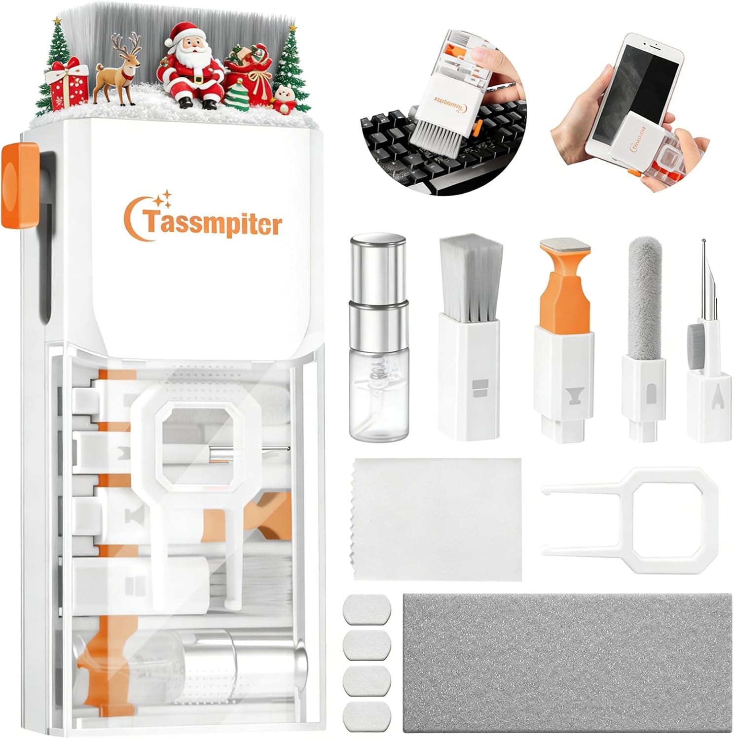 Keyboard Cleaner Laptop Cleaning Kit, All-in-One Keyboard Cleaning Kit, Laptop Cleaner Tool for MacBook iPad iPhone Computer, Portable Electronics Brush Tool for Tablet PC Camera Lens Earbuds Monitor