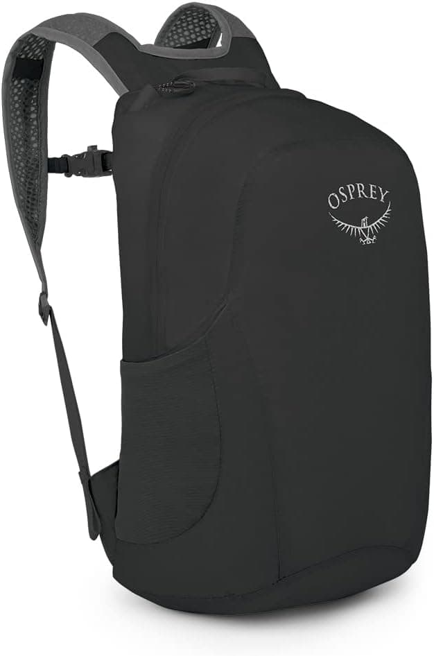 Osprey Ultralight Collapsible Stuff Pack - Lightweight, Packable Travel Backpack — Extra Bag For Travel and Every Day — 18 L Capacity Daypack to Expand Luggage, Black