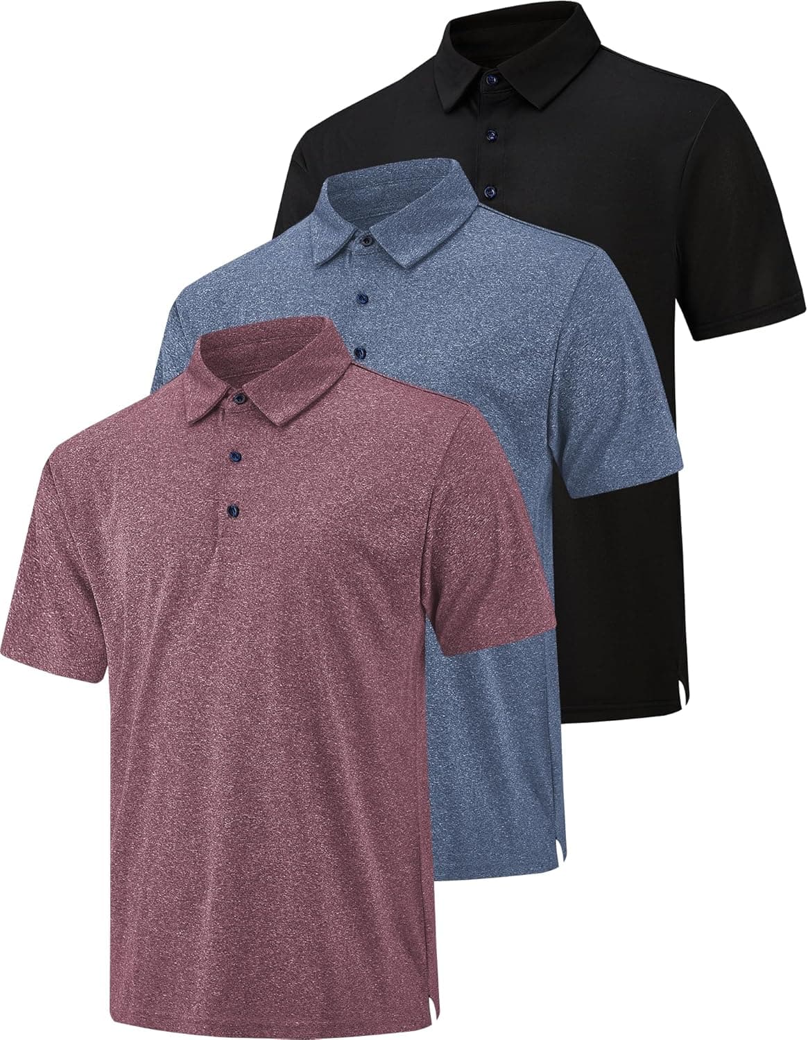 Pack Polo Shirts for Men Dry Fit Performance Short Sleeve Golf Polo Shirt