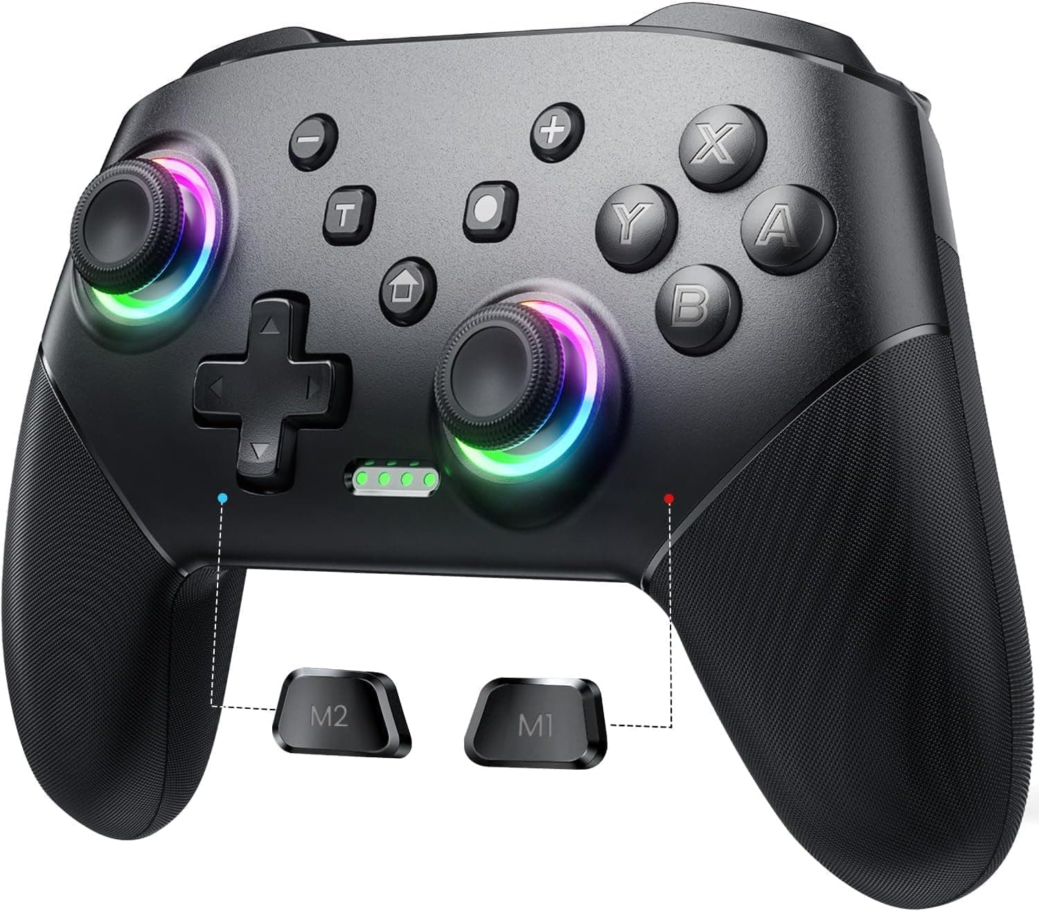 VOYEE Switch Controller Wireless, Pro Controllers Compatible with Switch/Lite/OLED/PC, One-Key Pairing Gamepad with 9-Color RGB LEDs 1000mAh Battery 6-Axis Motion Wake Up Function