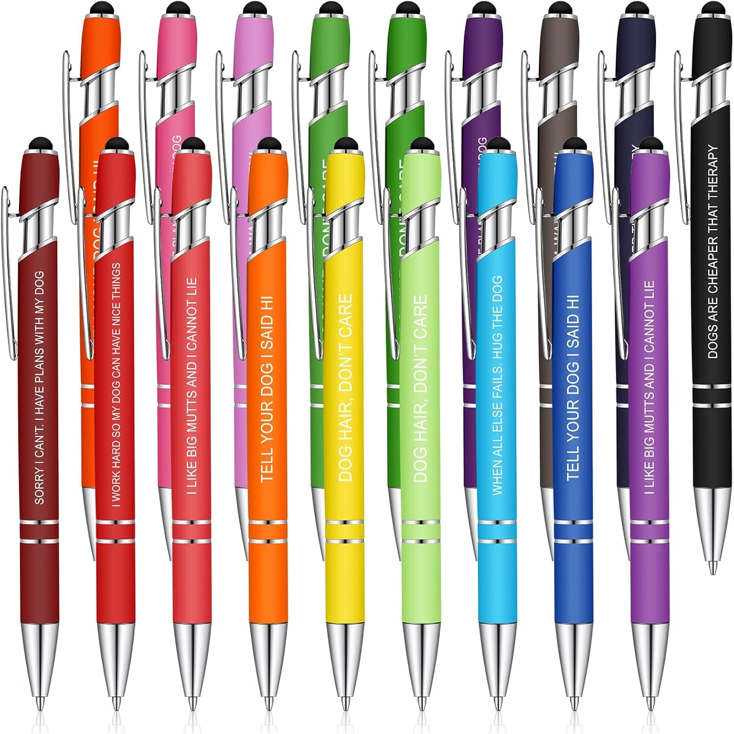 Gueevin 18 Pcs Funny Dog Pens Assorted Colored Cute Dog Lovers Pens Black Ink Ballpoint Funny for Adults for Writing Women Doggy Puppy Coworkers Christmas Office Vet Tech Week Gifts
