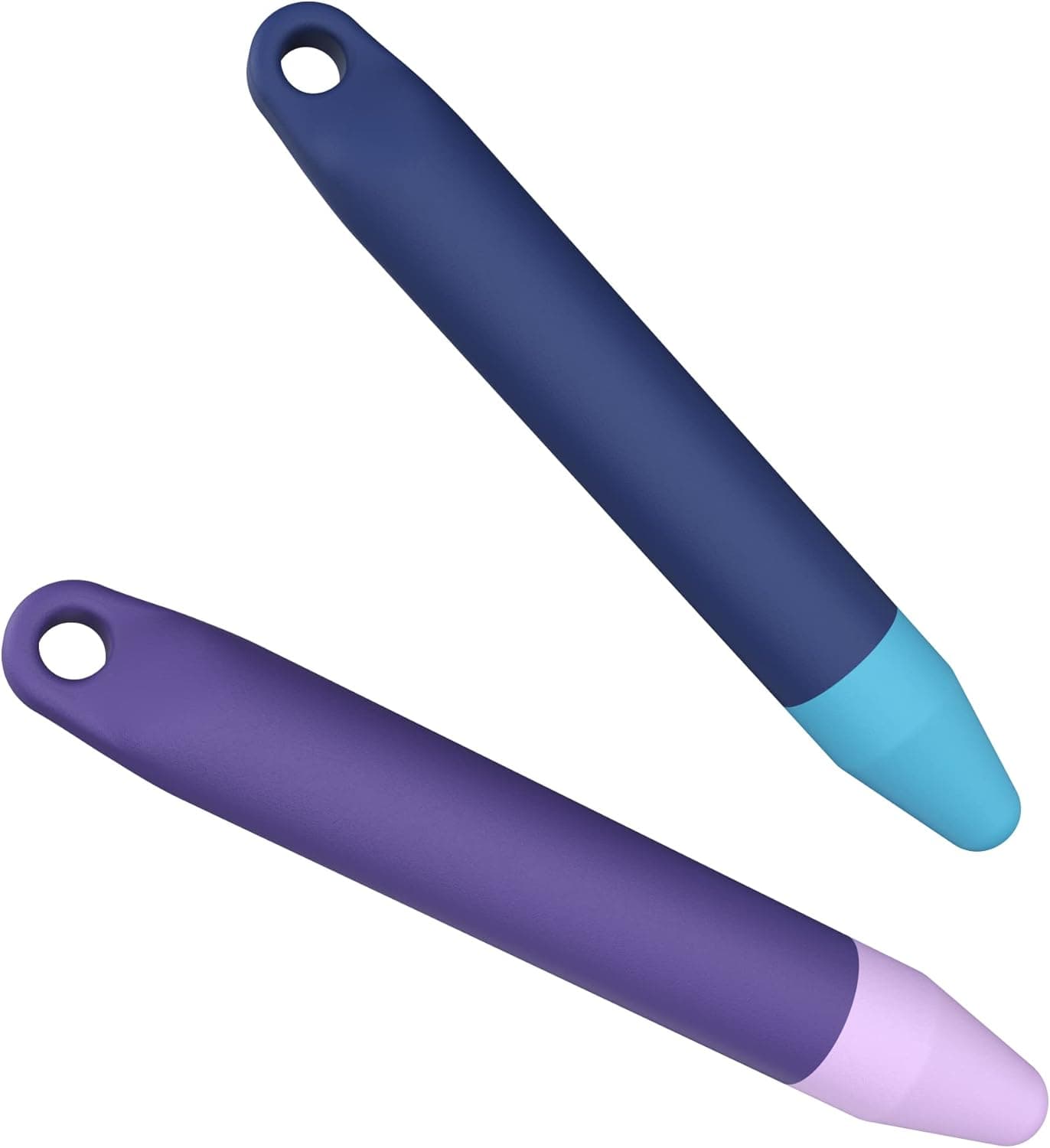 Kid-Friendly Pens for Touch Screens - 2 Pack of Purple and Blue Stylus Pens Compatible with Kindle, iPad, iPhone