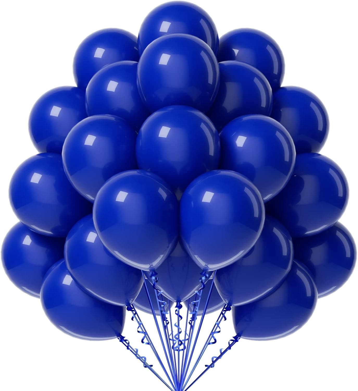 FOTIOMRG Royal Blue Balloons 12 inch, 50 Pack Royal Blue Latex Party Balloons Helium Quality for Birthday Graduation Baby Shower Baseball Nautical Wedding Party Decorations (with Blue Ribbon)