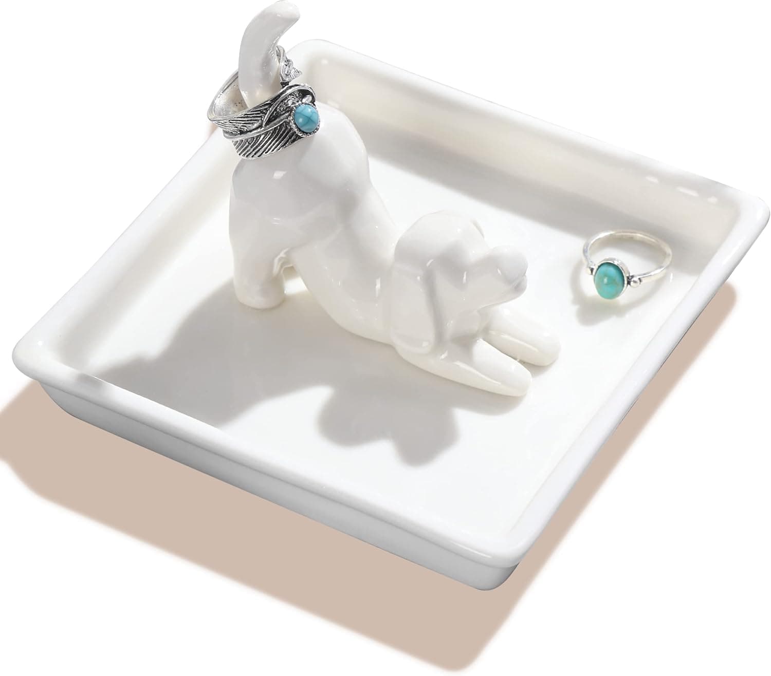 PUDDING CABIN Dog Mom Gifts for Women: Dog Lover Ring Holder Dish Jewelry Holder, Perfect for Mothers Day, Birthday, Wedding, Christmas